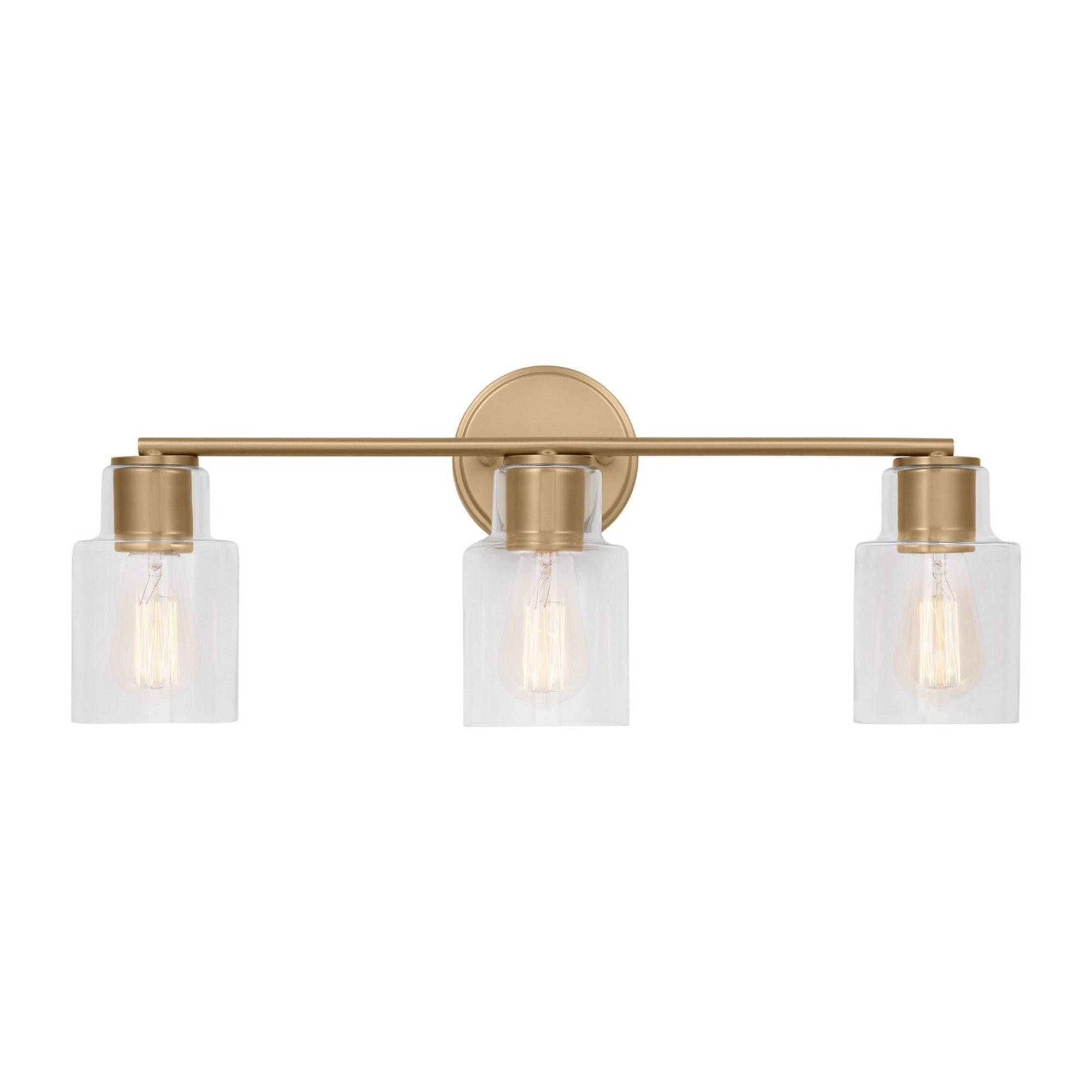 Sayward 24" 3-Light Bathroom Vanity, Satin Brass Finish - Bees Lighting