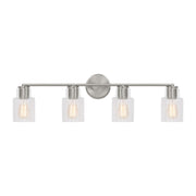 Sayward 32" 4-Light Bathroom Vanity, Brushed Steel Finish - Bees Lighting