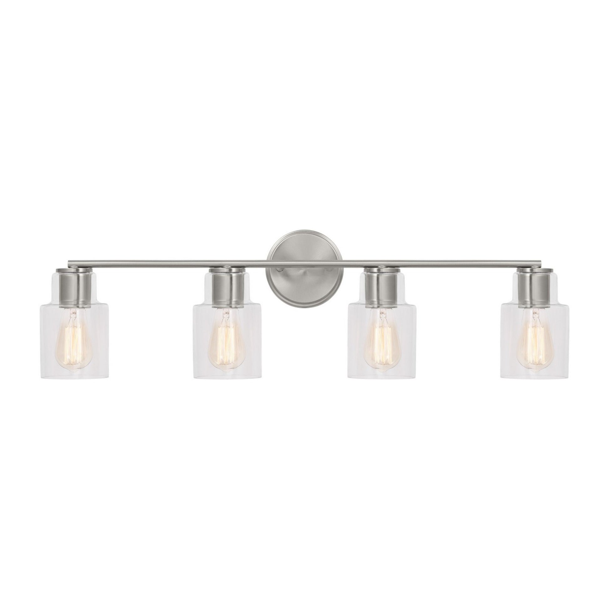 Sayward 32" 4-Light Bathroom Vanity, Brushed Steel Finish - Bees Lighting