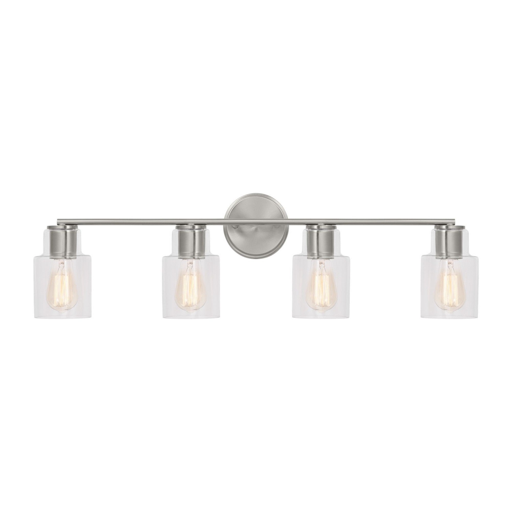 Sayward 32" 4-Light Bathroom Vanity, Brushed Steel Finish - Bees Lighting