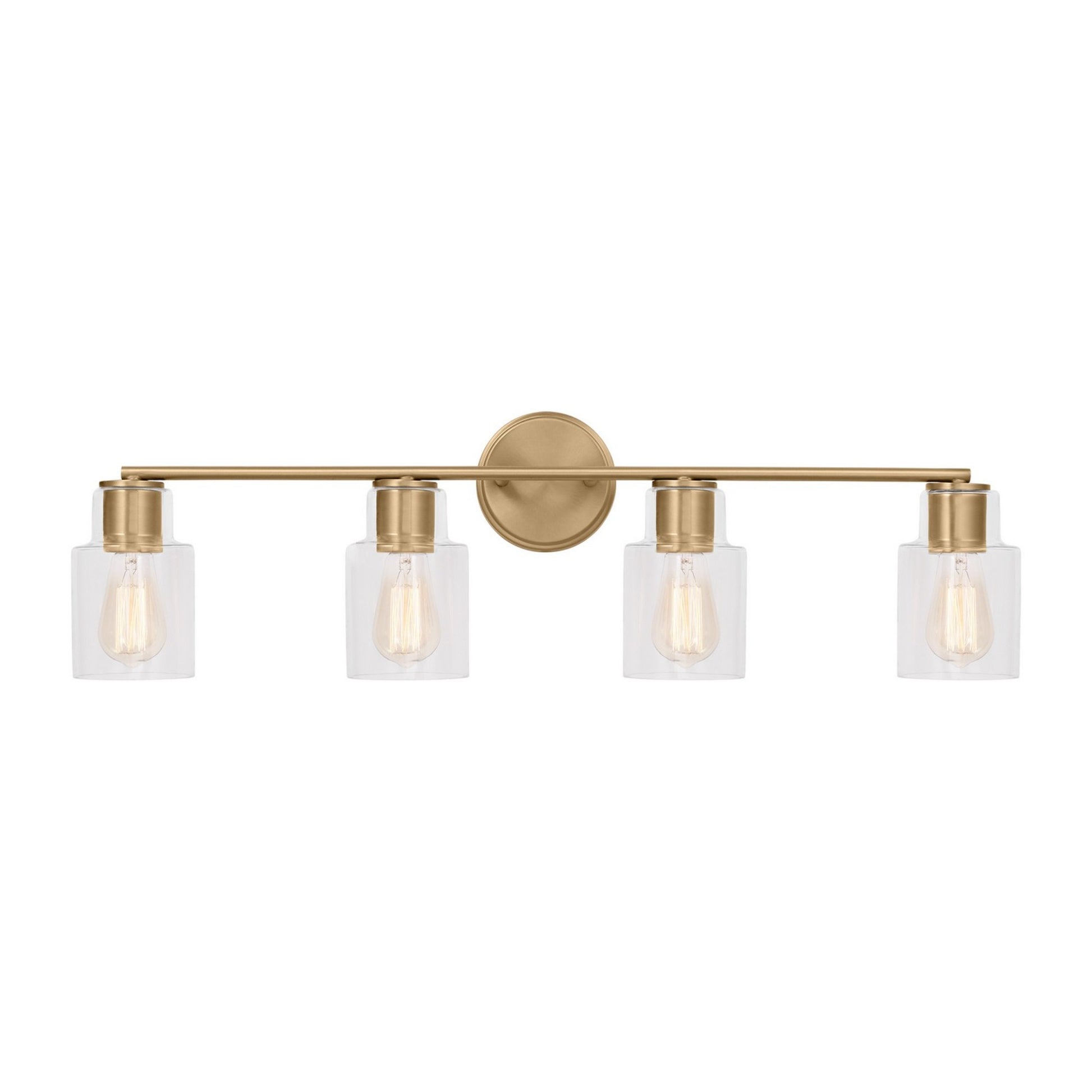 Sayward 32" 4-Light Bathroom Vanity, Satin Brass Finish - Bees Lighting