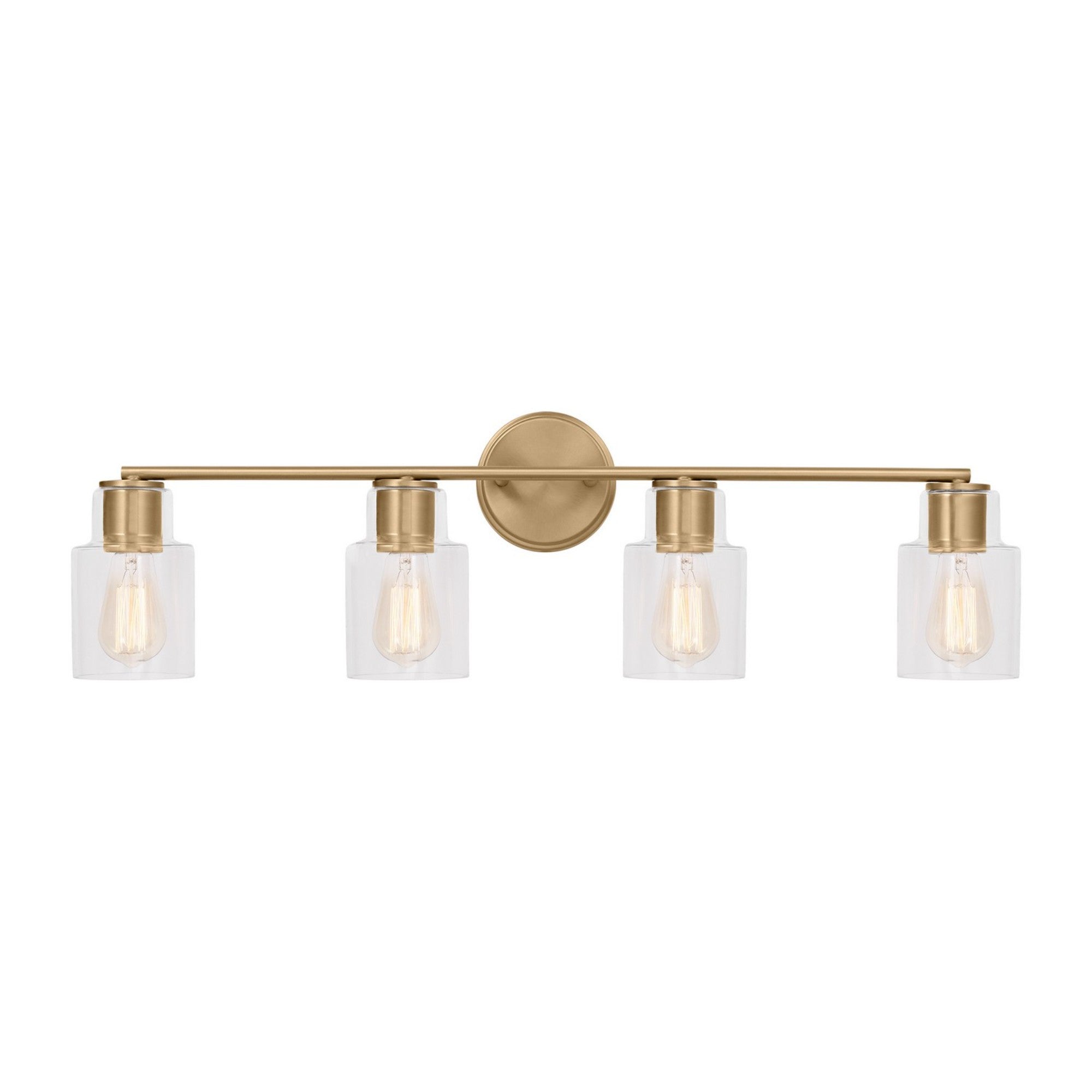 Sayward 32" 4-Light Bathroom Vanity, Satin Brass Finish - Bees Lighting