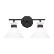 Belcarra 17" 2-Light Bathroom Vanity, Midnight Black Finish - Bees Lighting