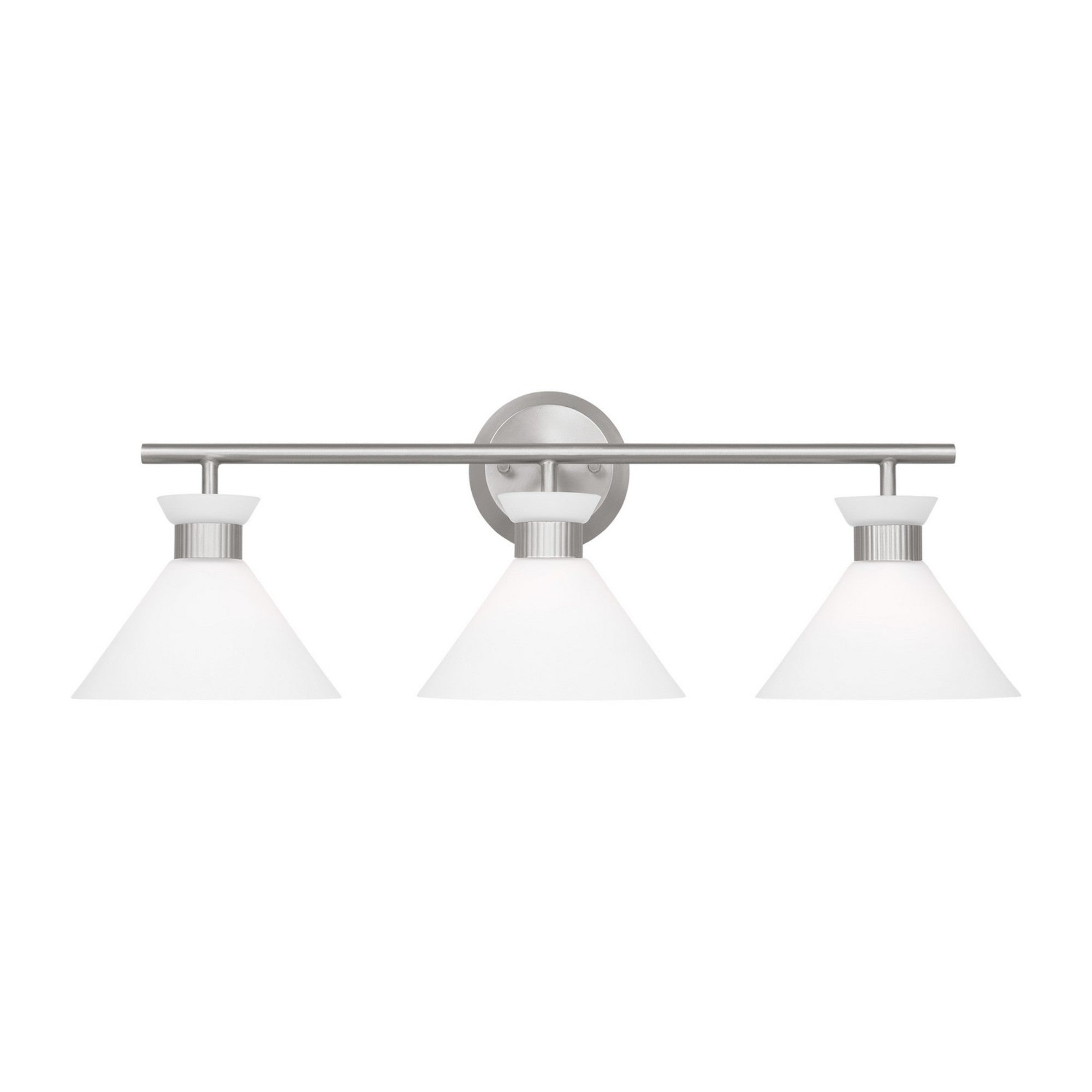 Belcarra 27" 3-Light Bathroom Vanity, Brushed Steel Finish - Bees Lighting