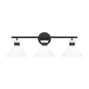 Belcarra 27" 3-Light Bathroom Vanity, Midnight Black Finish - Bees Lighting