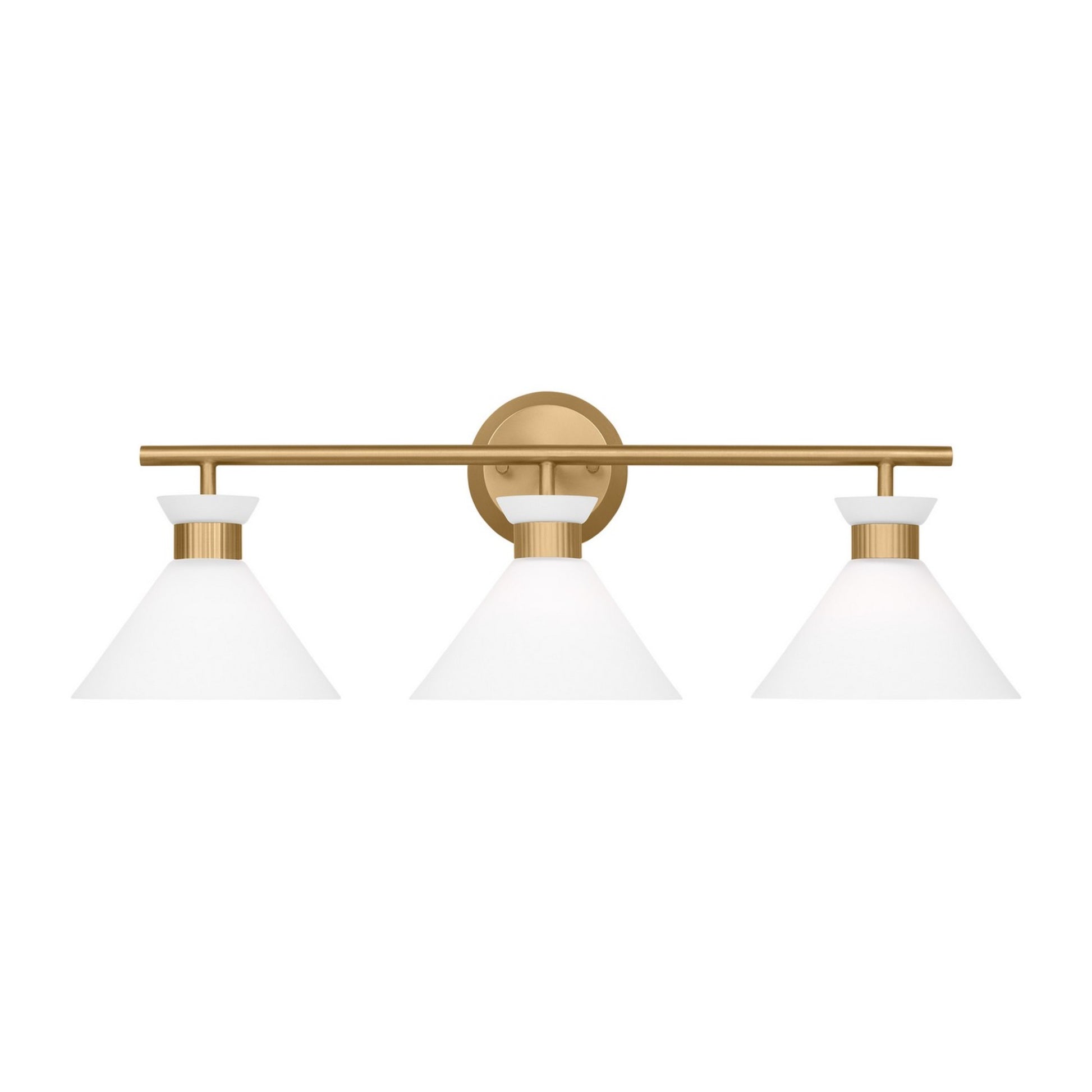 Belcarra 27" 3-Light Bathroom Vanity, Satin Brass Finish - Bees Lighting