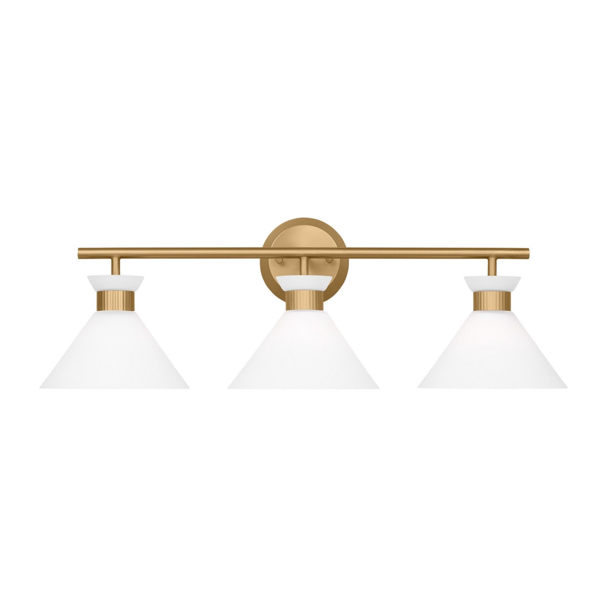 Belcarra 27" 3-Light Bathroom Vanity, Satin Brass Finish - Bees Lighting