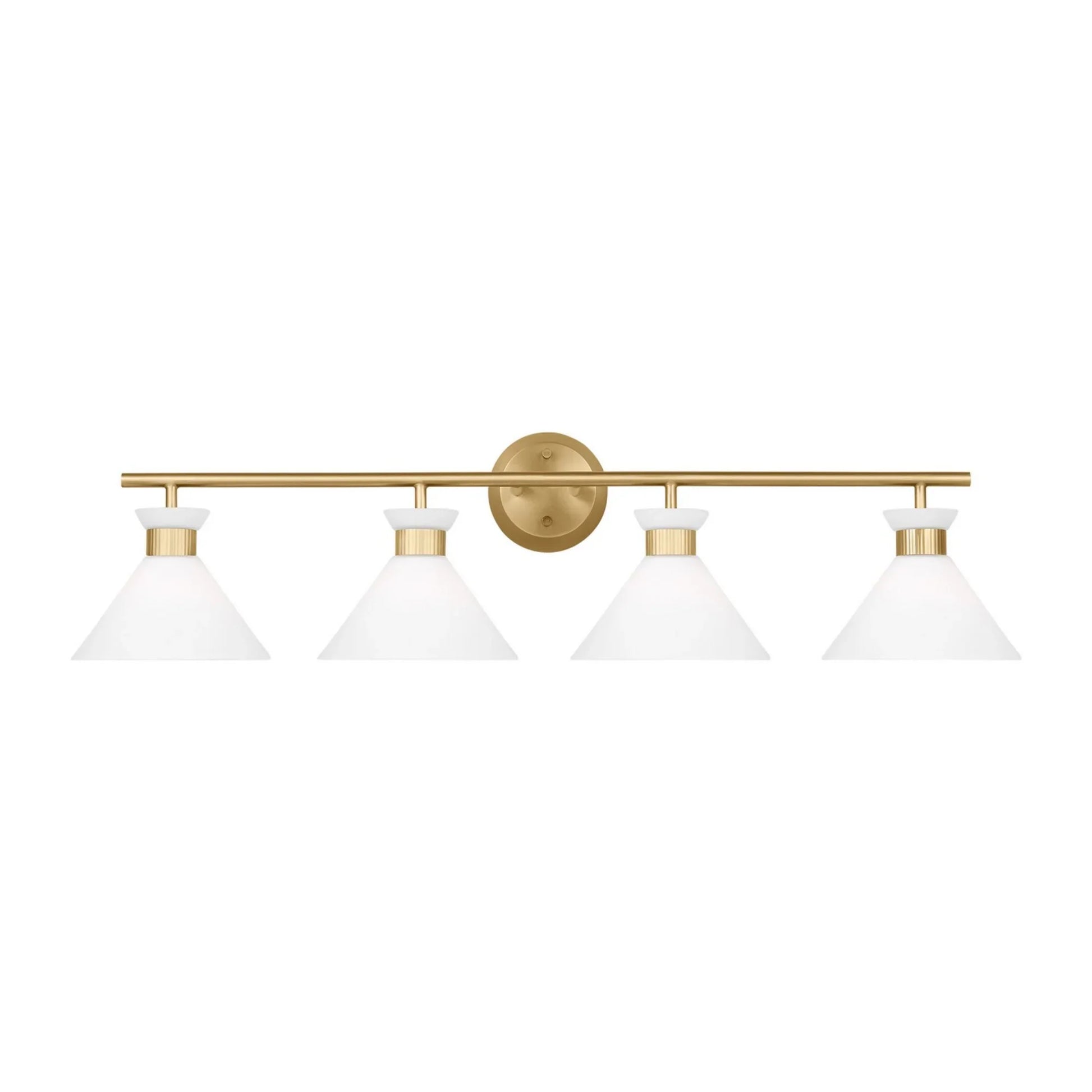 Belcarra 37" 4-Light Bathroom Vanity, Satin Brass Finish - Bees Lighting