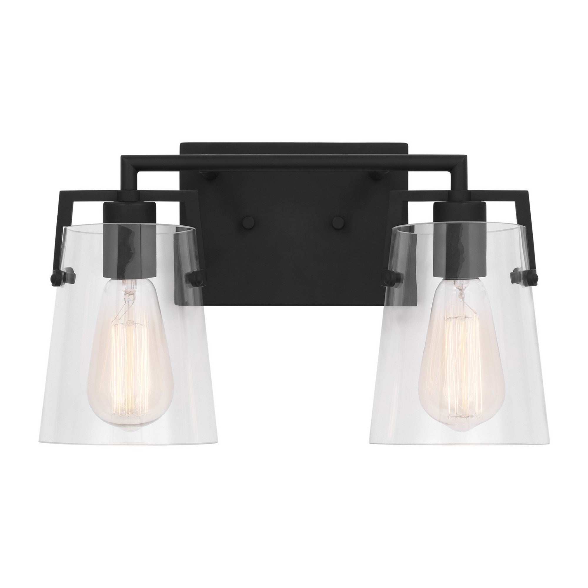 Crofton 15" 2-Light Bathroom Vanity, Midnight Black Finish with Clear Glass