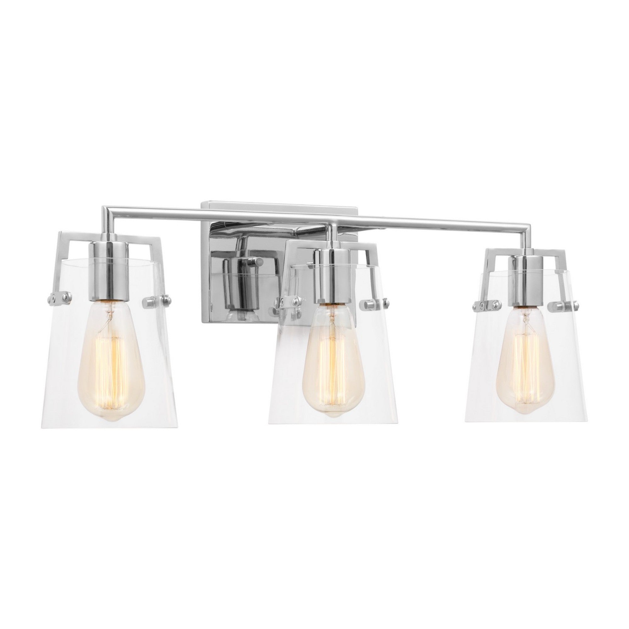 Crofton 24" 3-Light Bathroom Vanity, Chrome Finish with Clear Glass - Bees Lighting