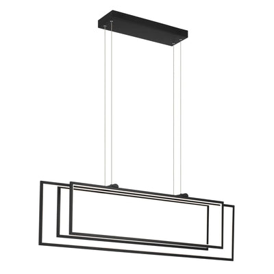 Jestin 46" LED Linear Chandelier, Matte Black Finish