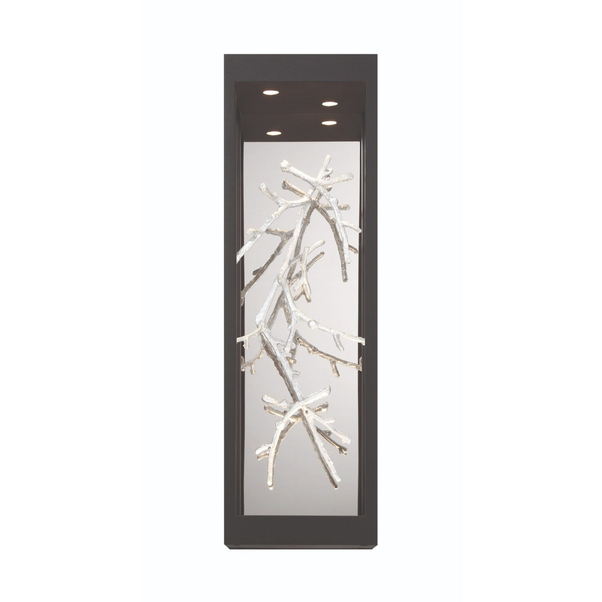Aerie 20" LED Outdoor Wall Sconce, Silver & Black Finish - Bees Lighting