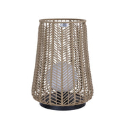 Elice 22" Outdoor Portable Lamp, Black Finish with Brown Rope - Bees Lighting