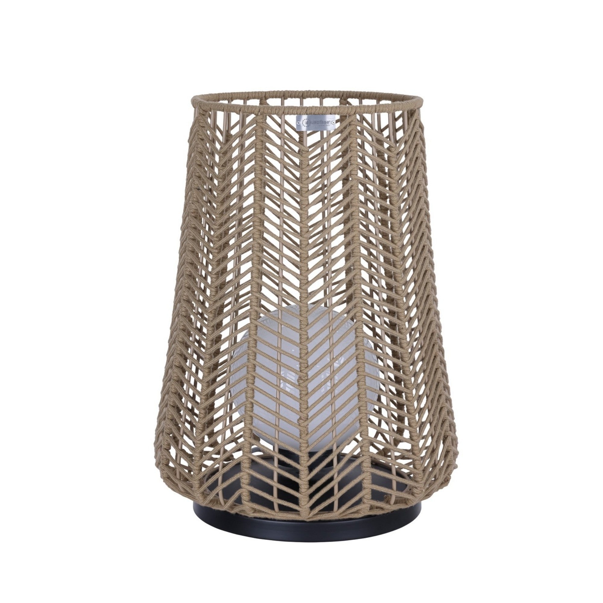 Elice 22" Outdoor Portable Lamp, Black Finish with Brown Rope - Bees Lighting