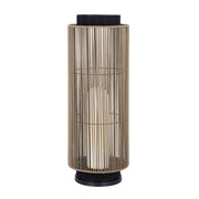Aden 46" Outdoor Portable Lamp, Black & Brown PET Weave Finish - Bees Lighting