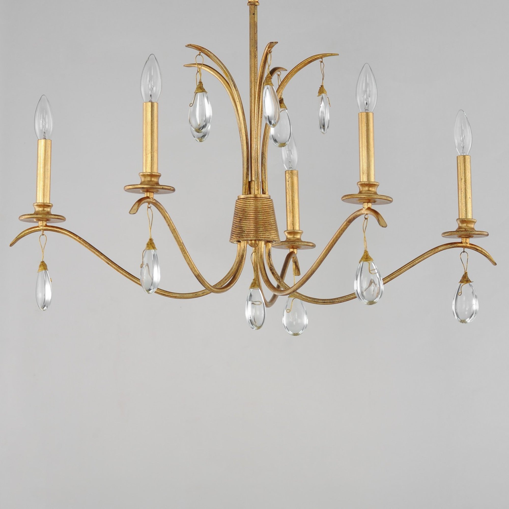 Eden 33" 5-Light Chandelier, Charcoal Gold Leaf Finish - Bees Lighting