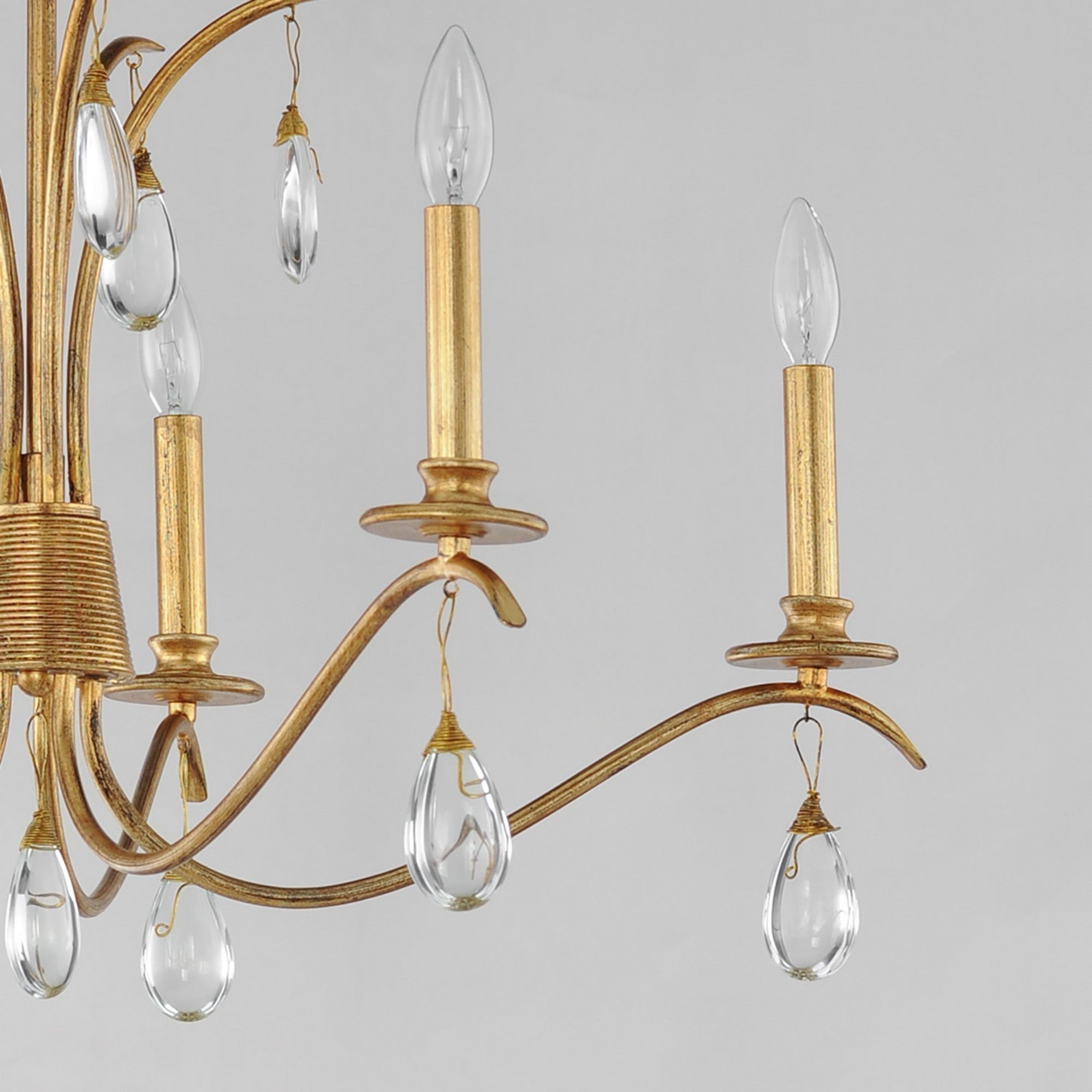 Eden 33" 5-Light Chandelier, Charcoal Gold Leaf Finish - Bees Lighting