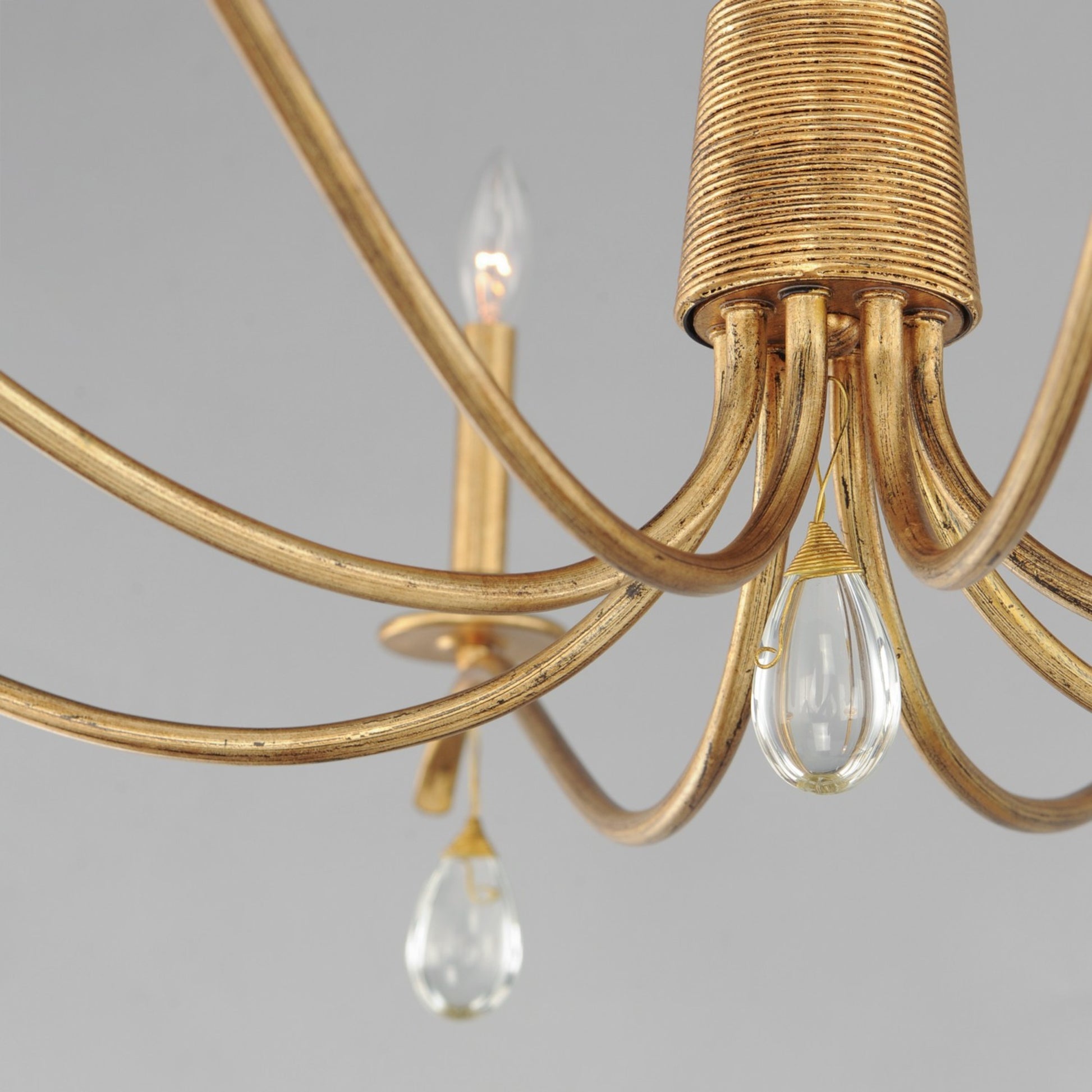Eden 48" 8-Light Chandelier, Charcoal Gold Leaf Finish - Bees Lighting