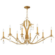 Eden 48" 8-Light Chandelier, Charcoal Gold Leaf Finish - Bees Lighting
