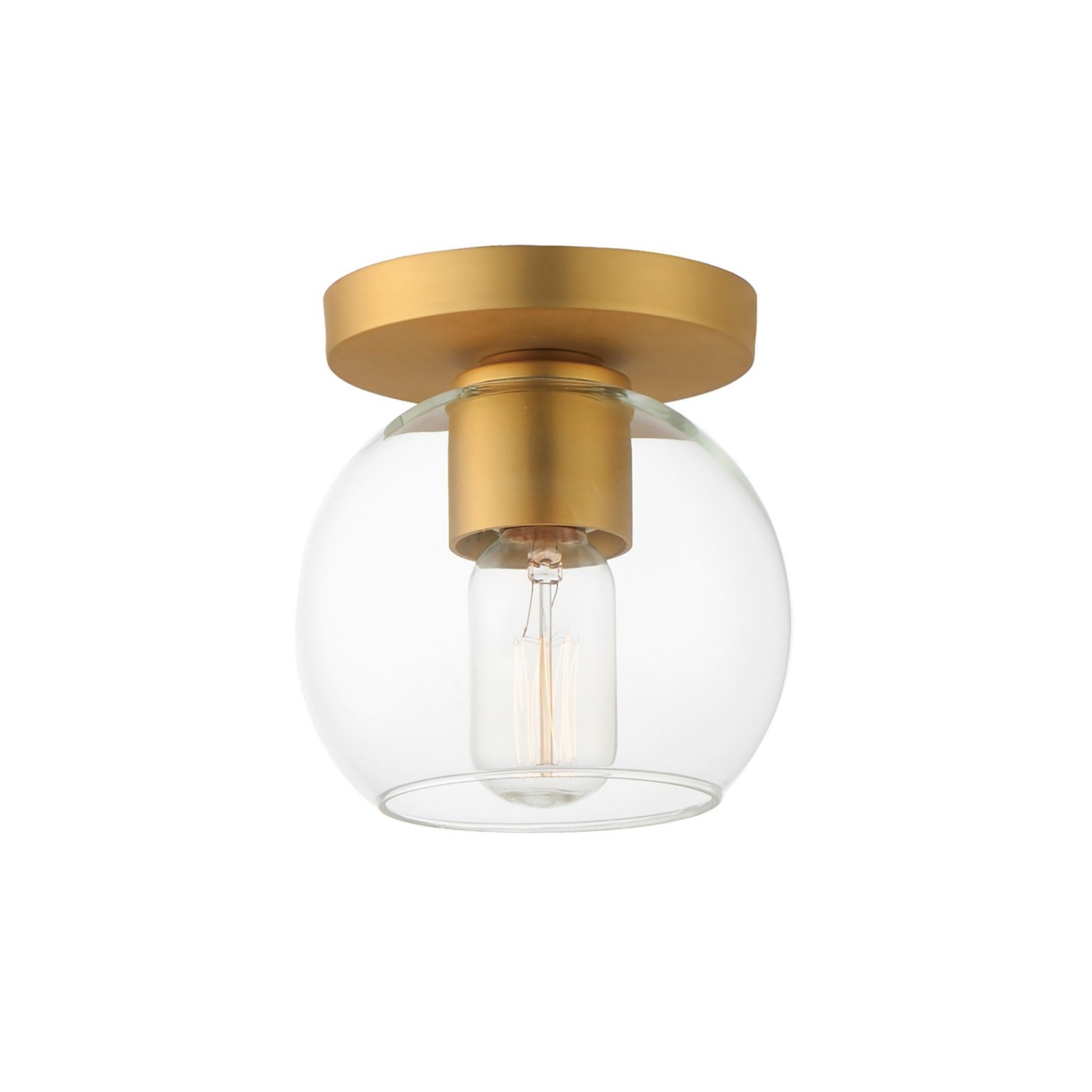 Knox 7" Flush Mount, Natural Aged Brass Finish - Bees Lighting