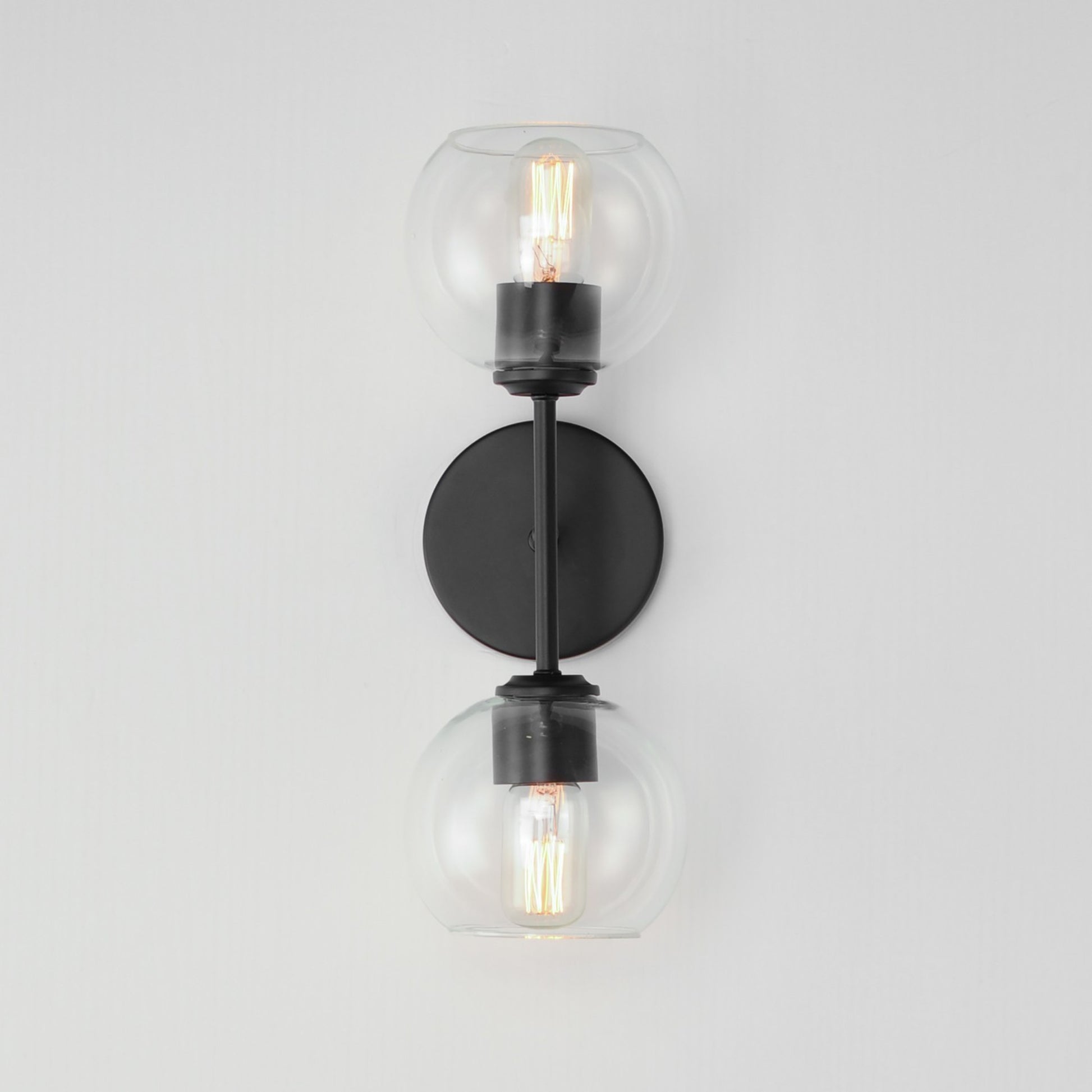 Knox 17" 2-Light Wall Sconce, Black Finish - Bees Lighting