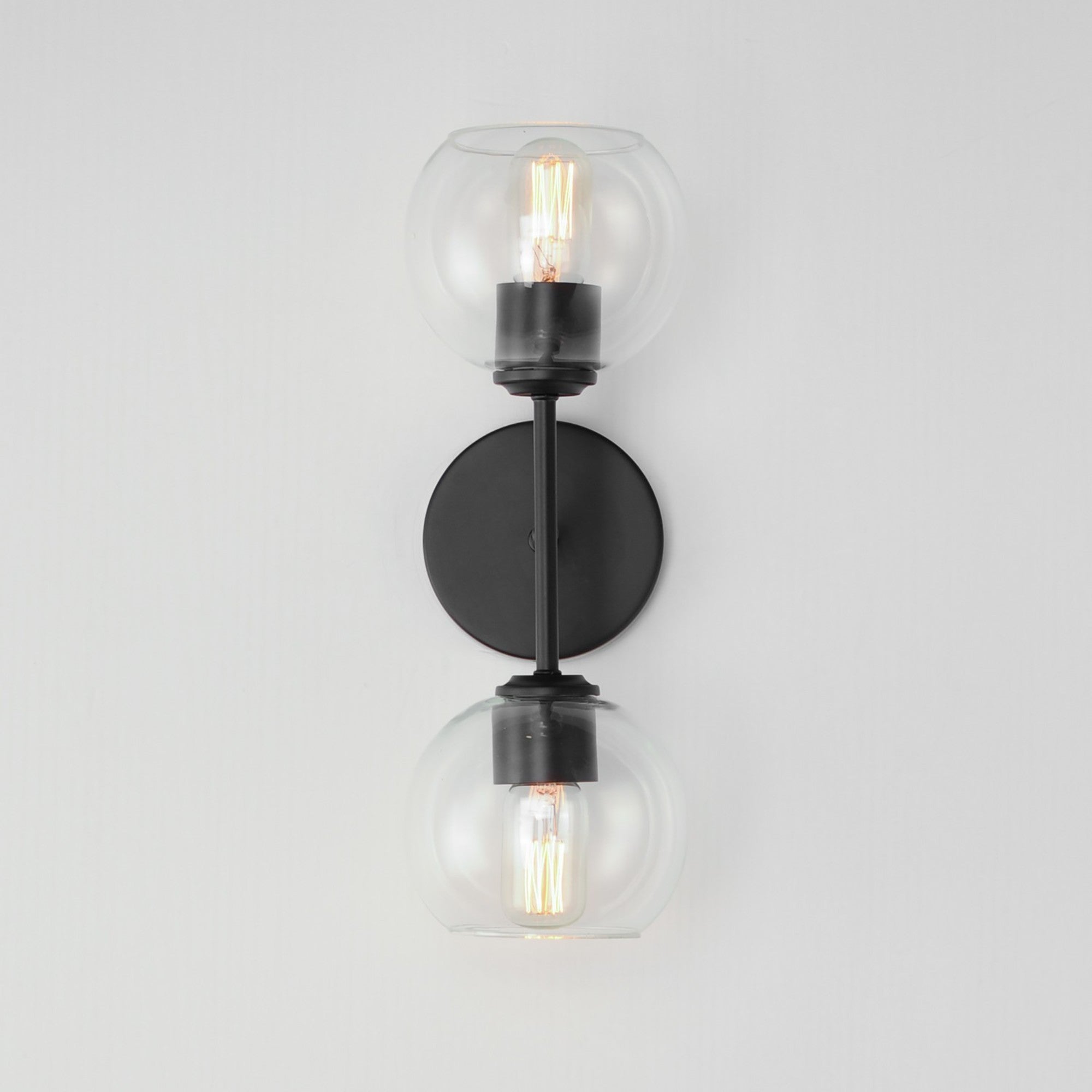 Knox 17" 2-Light Wall Sconce, Black Finish - Bees Lighting