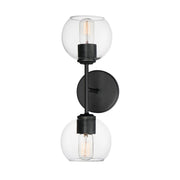 Knox 17" 2-Light Wall Sconce, Black Finish - Bees Lighting
