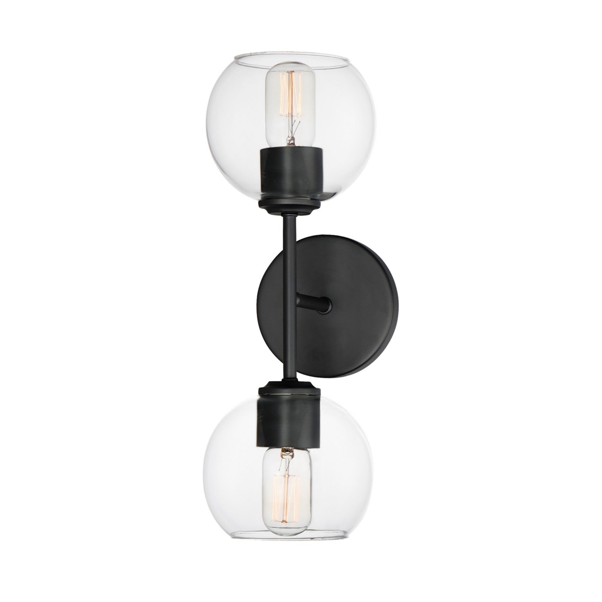 Knox 17" 2-Light Wall Sconce, Black Finish - Bees Lighting