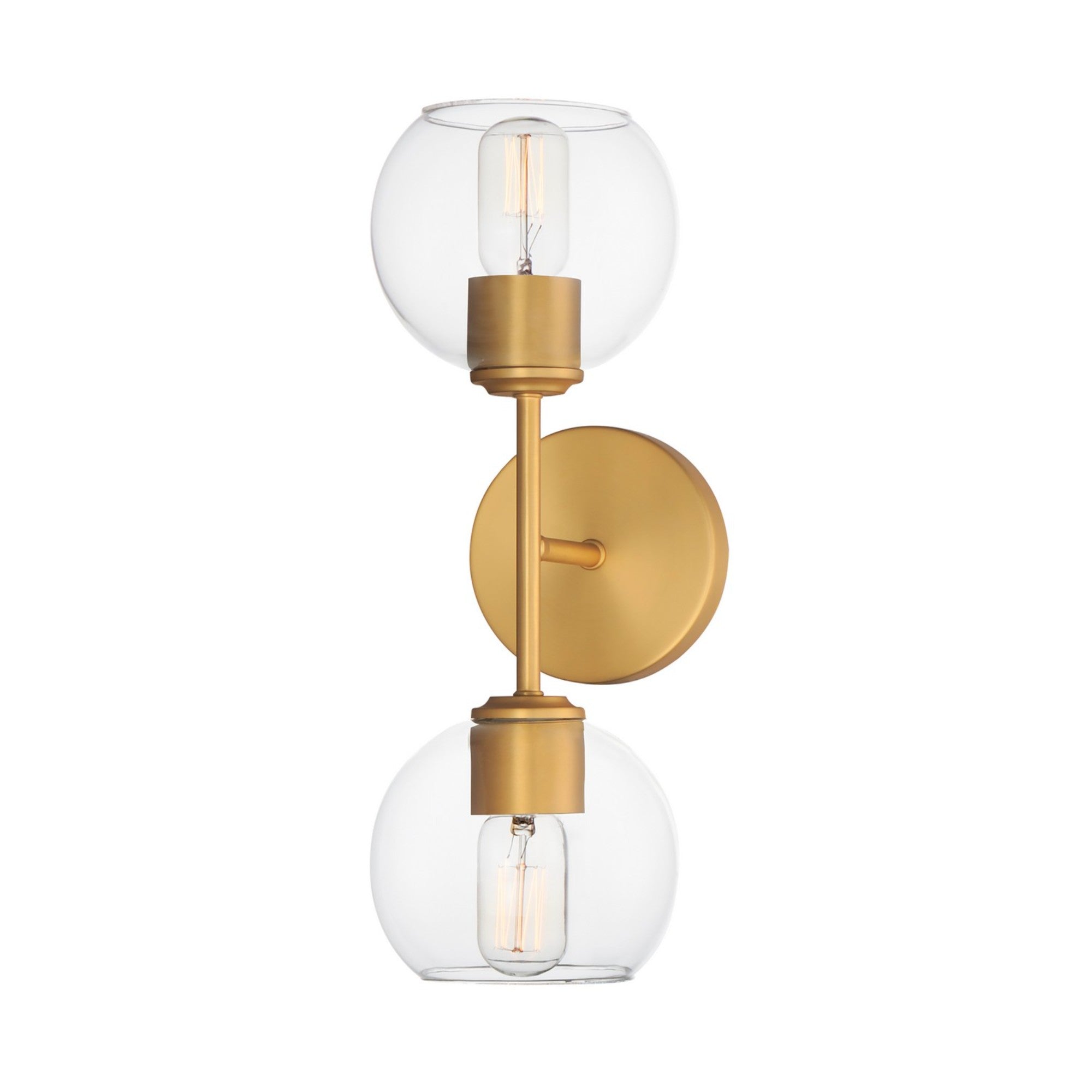 Knox 17" 2-Light Wall Sconce, Natural Aged Brass Finish