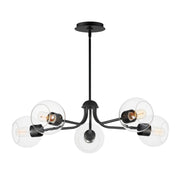 Knox 30" 5-Light Chandelier, Black Finish - Bees Lighting