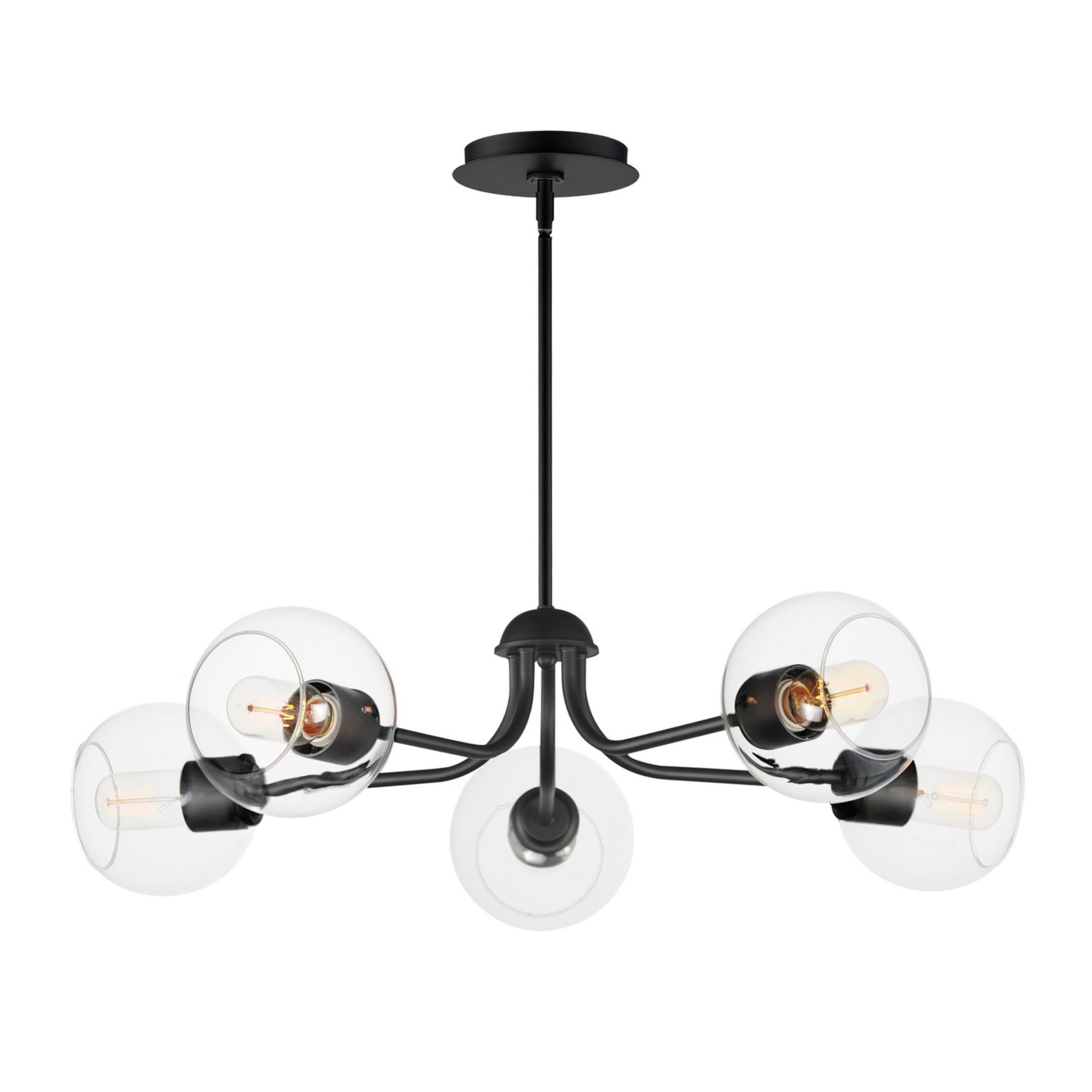 Knox 30" 5-Light Chandelier, Black Finish - Bees Lighting