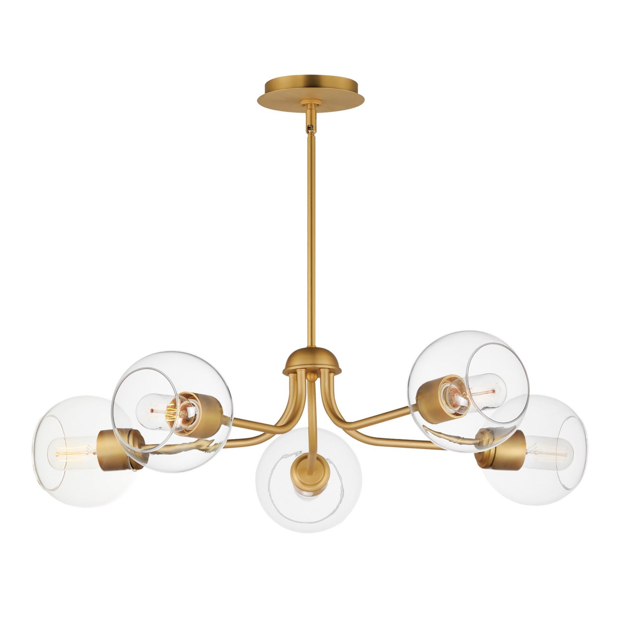 Knox 30" 5-Light Chandelier, Natural Aged Brass Finish