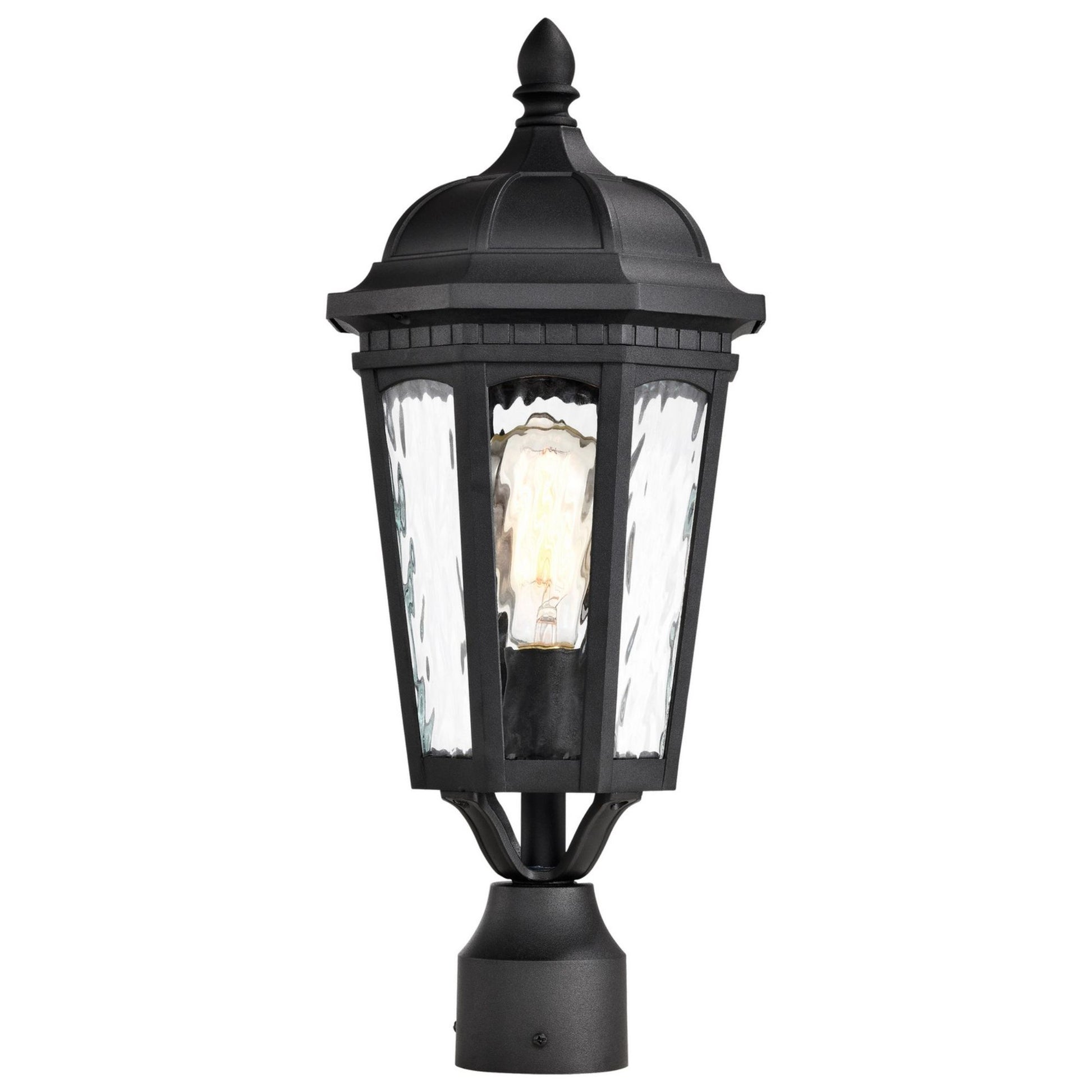 East River 20" Lamp Post, Matte Black Finish - Bees Lighting