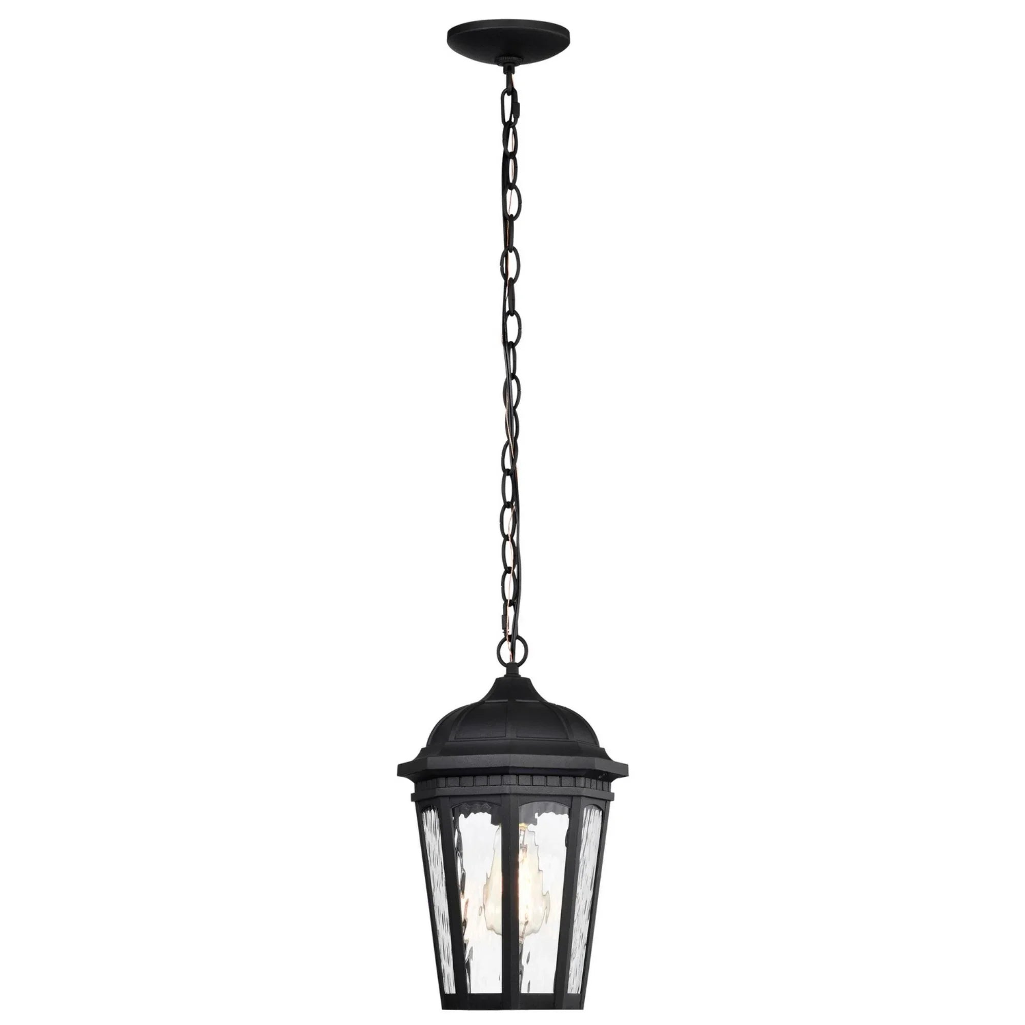 East River 15" Outdoor Hanging Light, Matte Black Finish - Bees Lighting