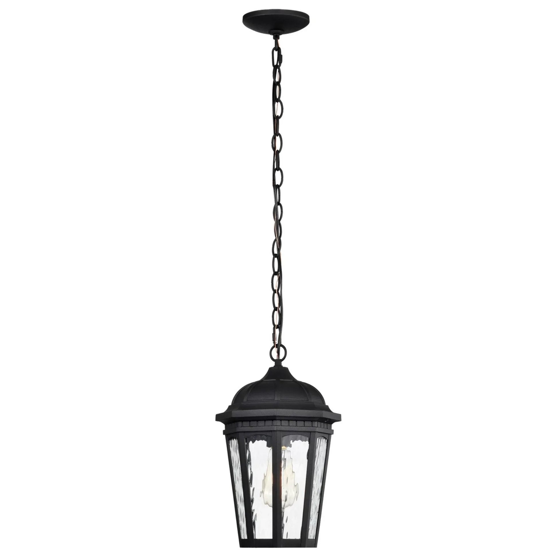 East River 15" Outdoor Hanging Light, Matte Black Finish - Bees Lighting