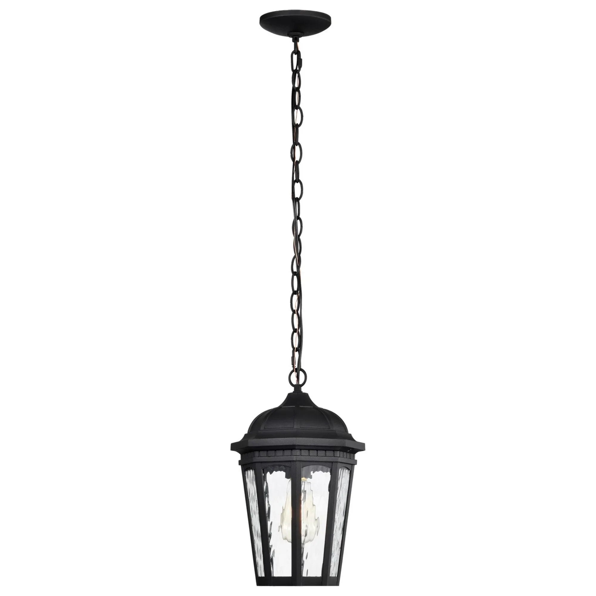 East River 15" Outdoor Hanging Light, Matte Black Finish - Bees Lighting