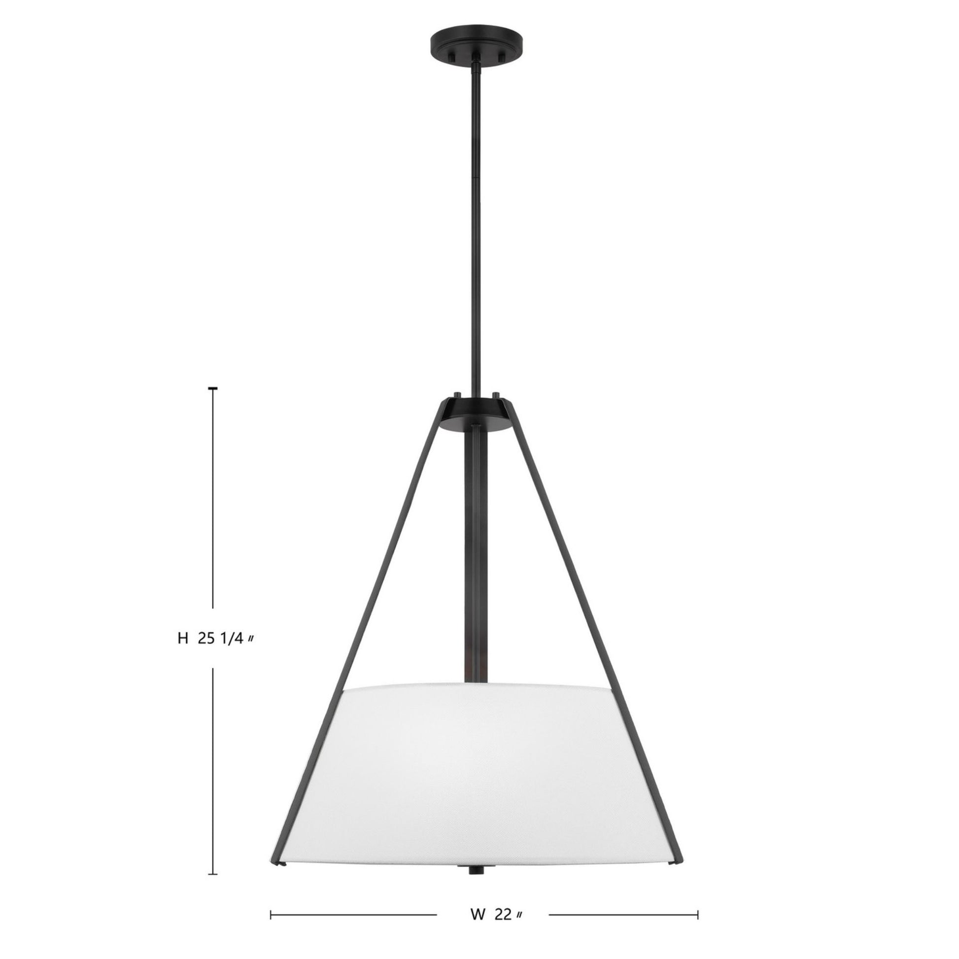 Brewster 25" Three Light Pendant, Black Finish, Faux Leather Wrapped Straps - Bees Lighting