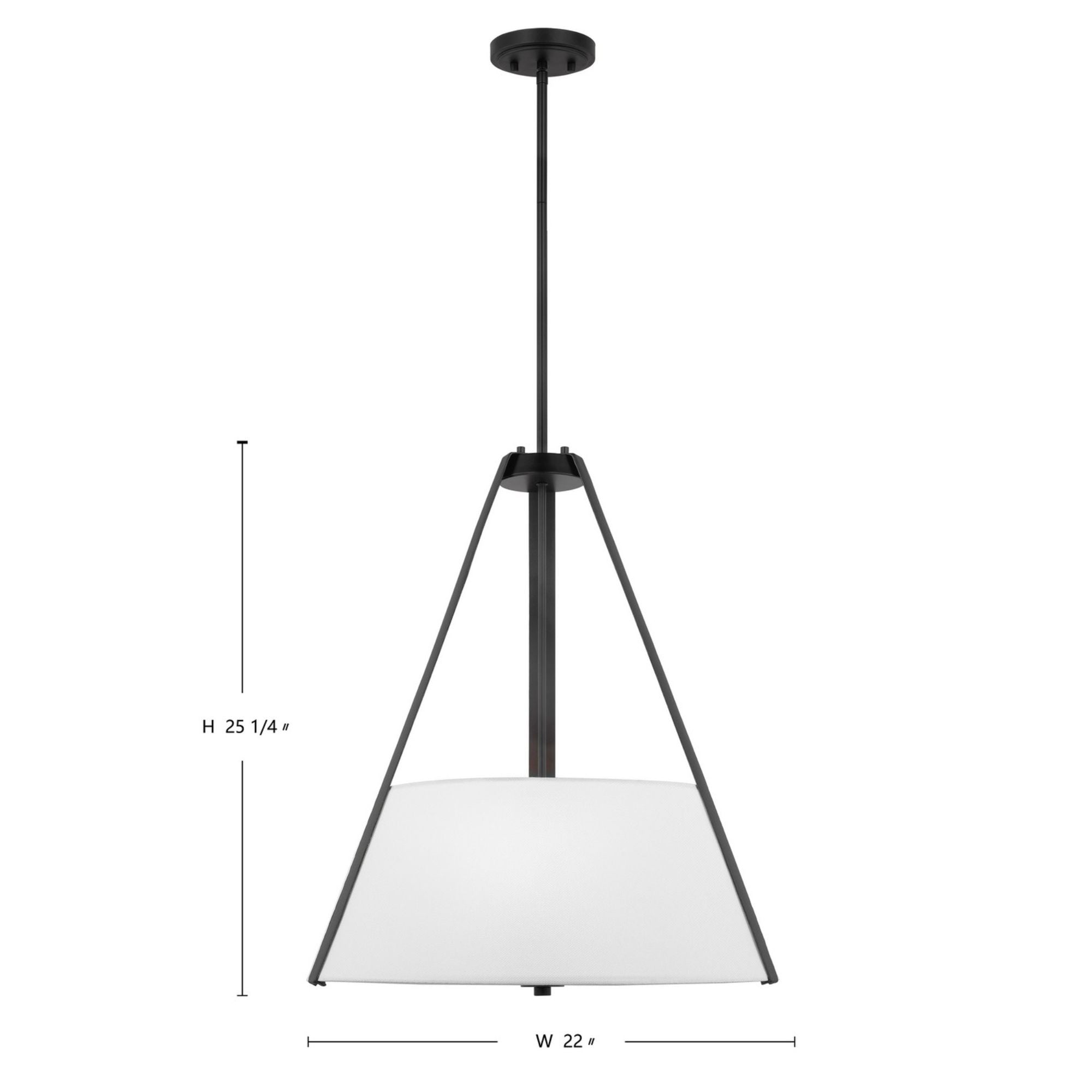 Brewster 25" Three Light Pendant, Black Finish, Faux Leather Wrapped Straps - Bees Lighting