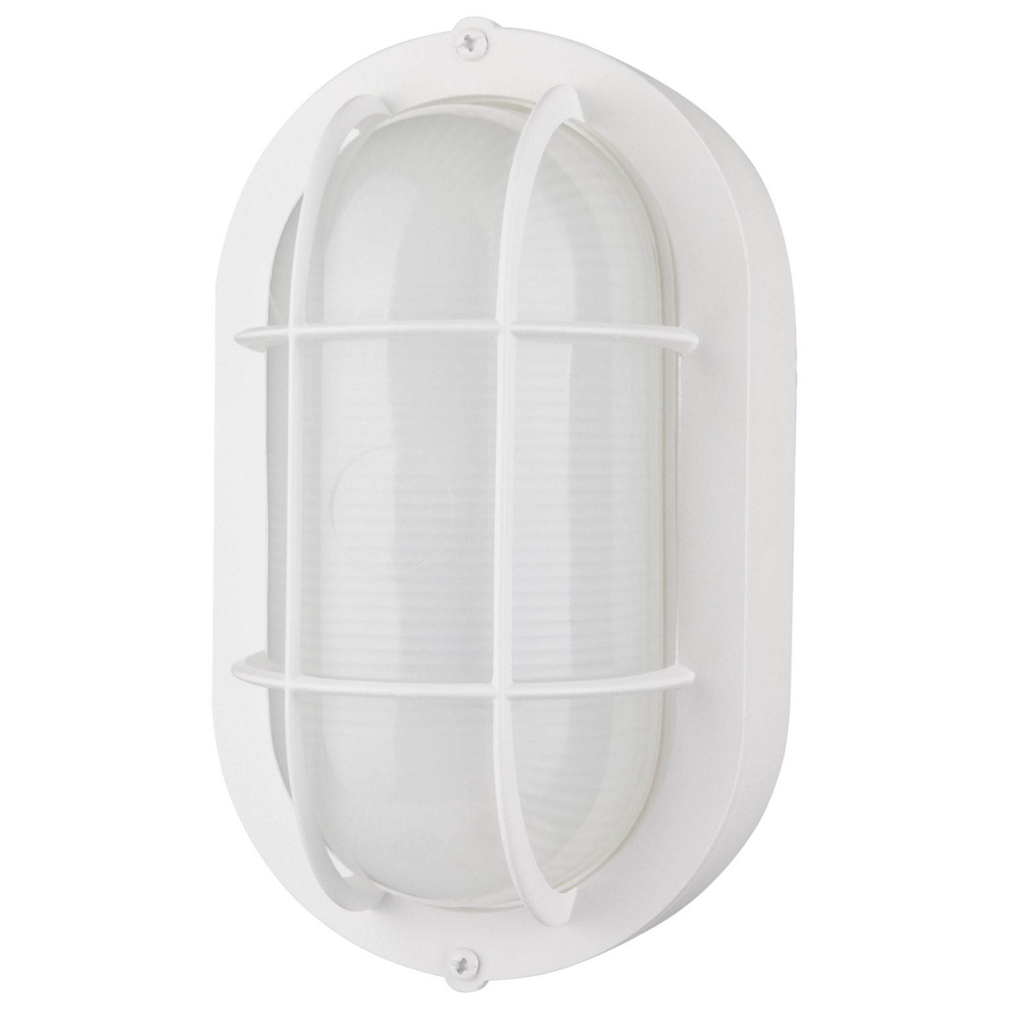 8.5" LED Oval Bulk Head Light, White Glass - Bees Lighting