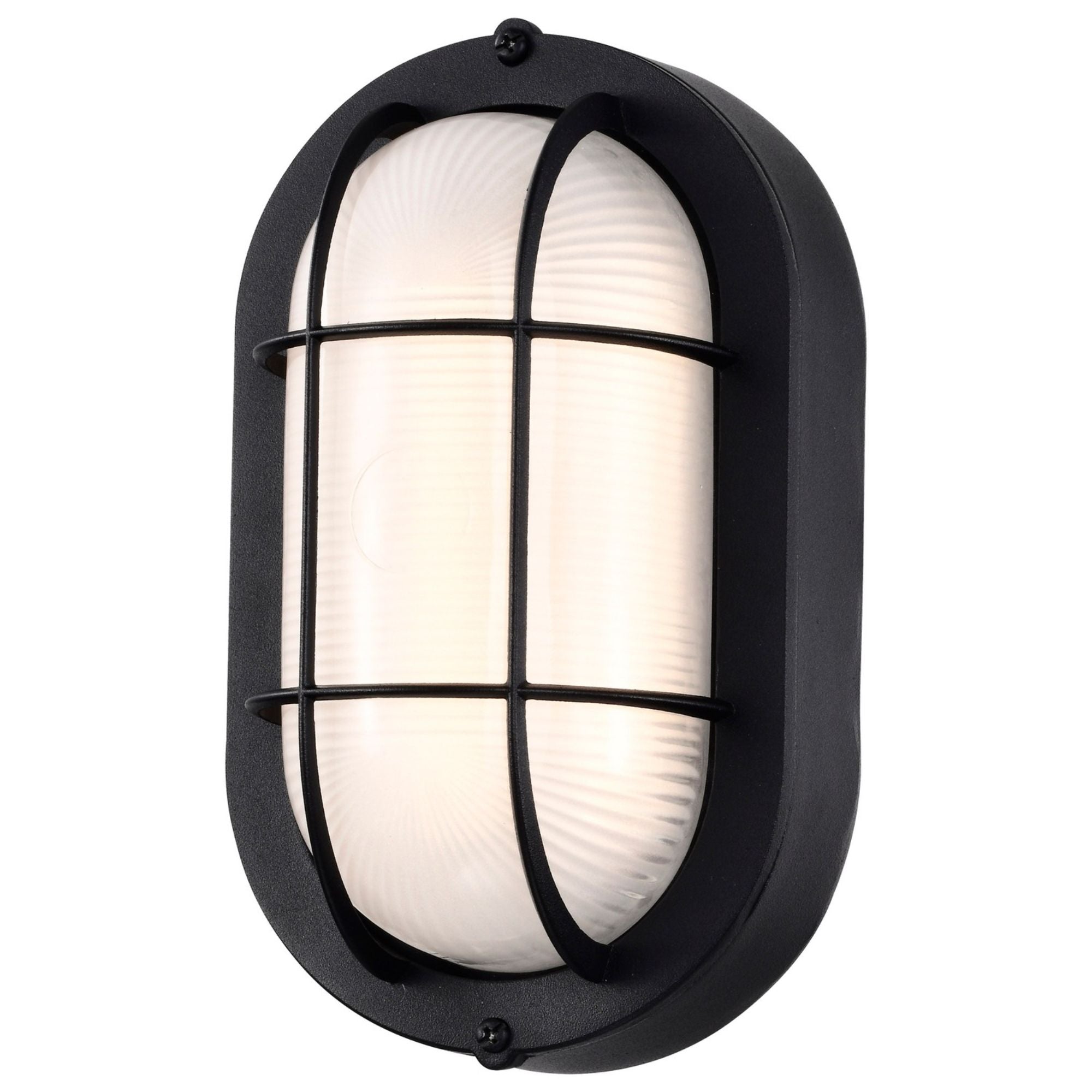 8.5" LED Oval Bulk Head Light, 800 Lm, 3000K, Black - Bees Lighting