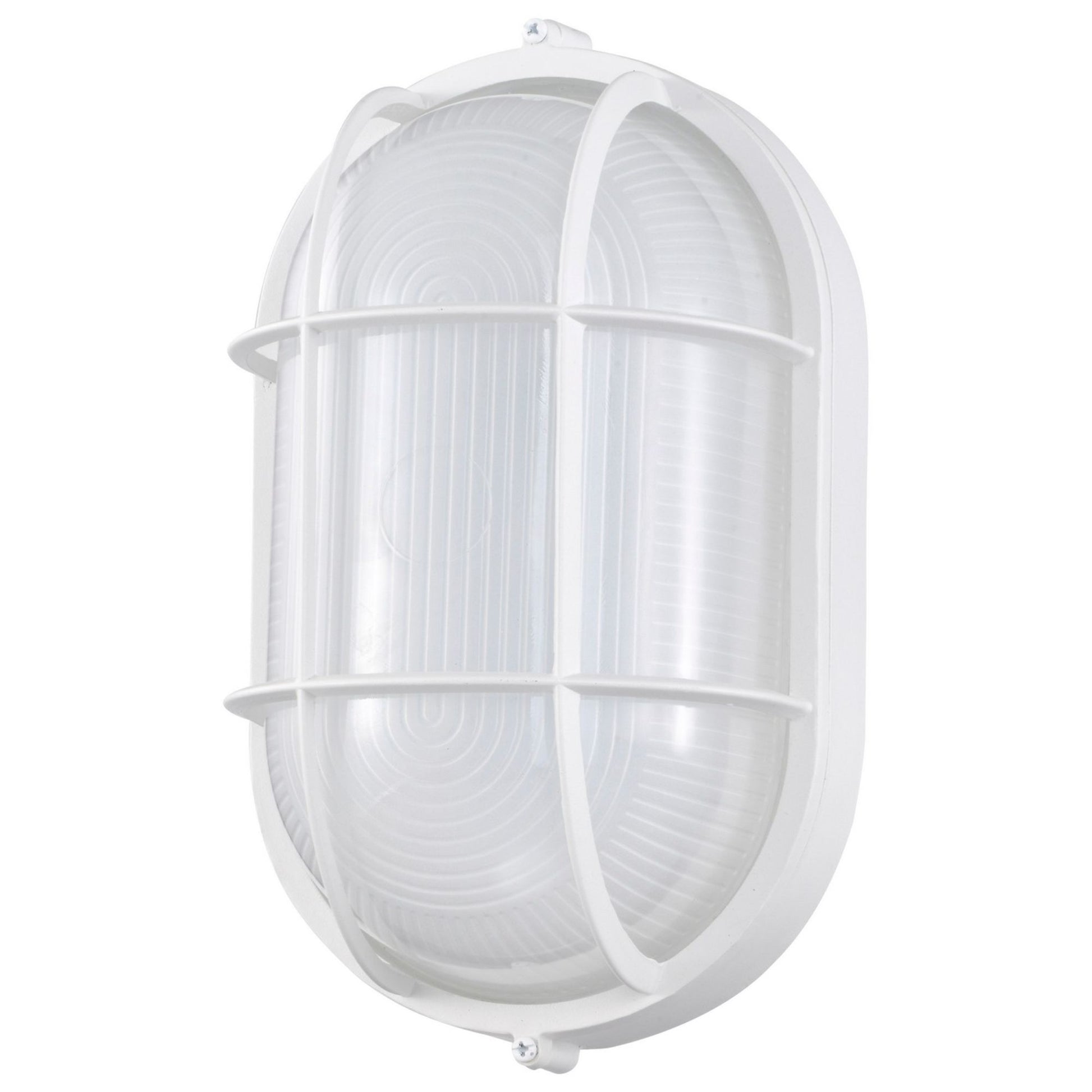 11" LED Oval Bulk Head Light, White Glass - Bees Lighting
