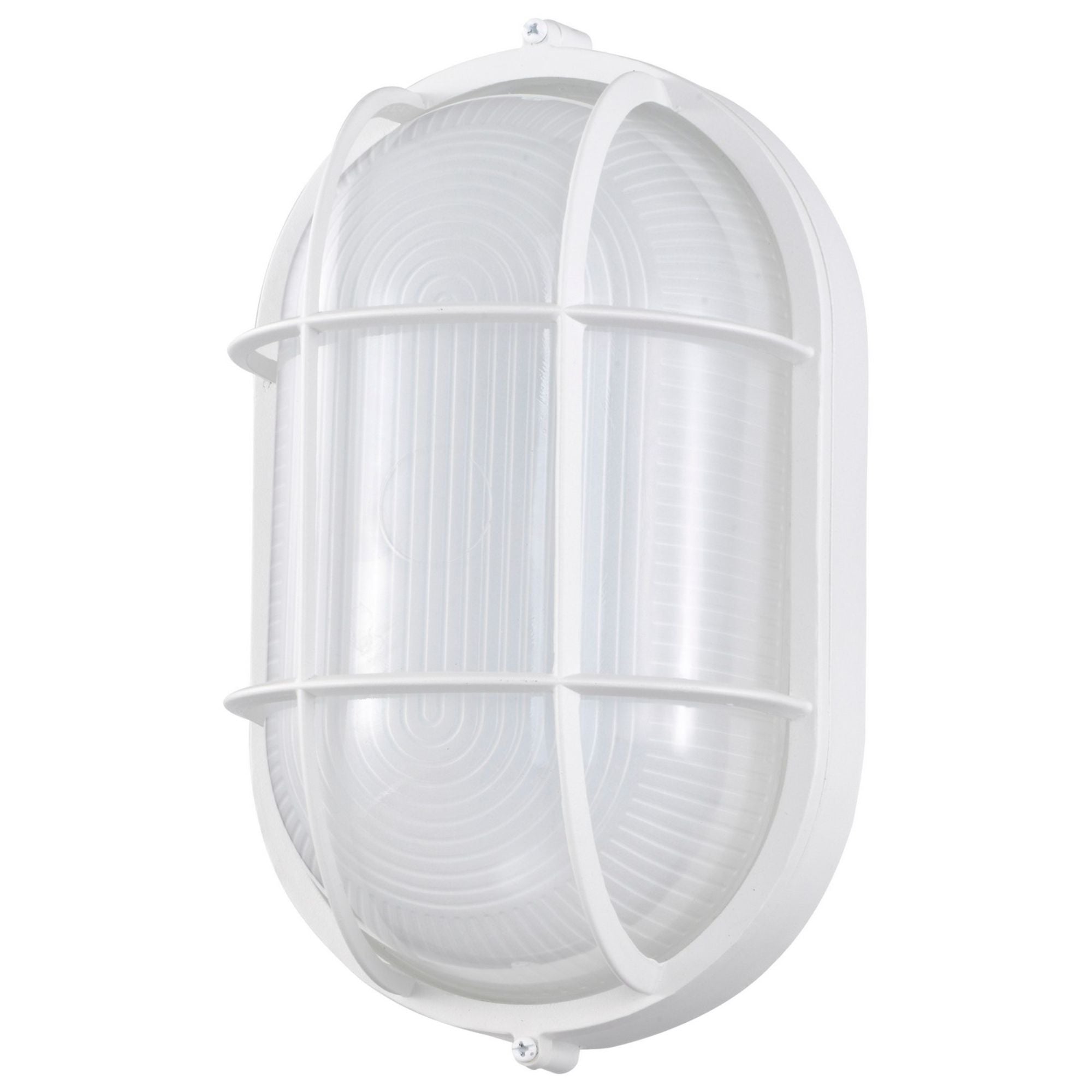 11" LED Oval Bulk Head Light, White Glass - Bees Lighting