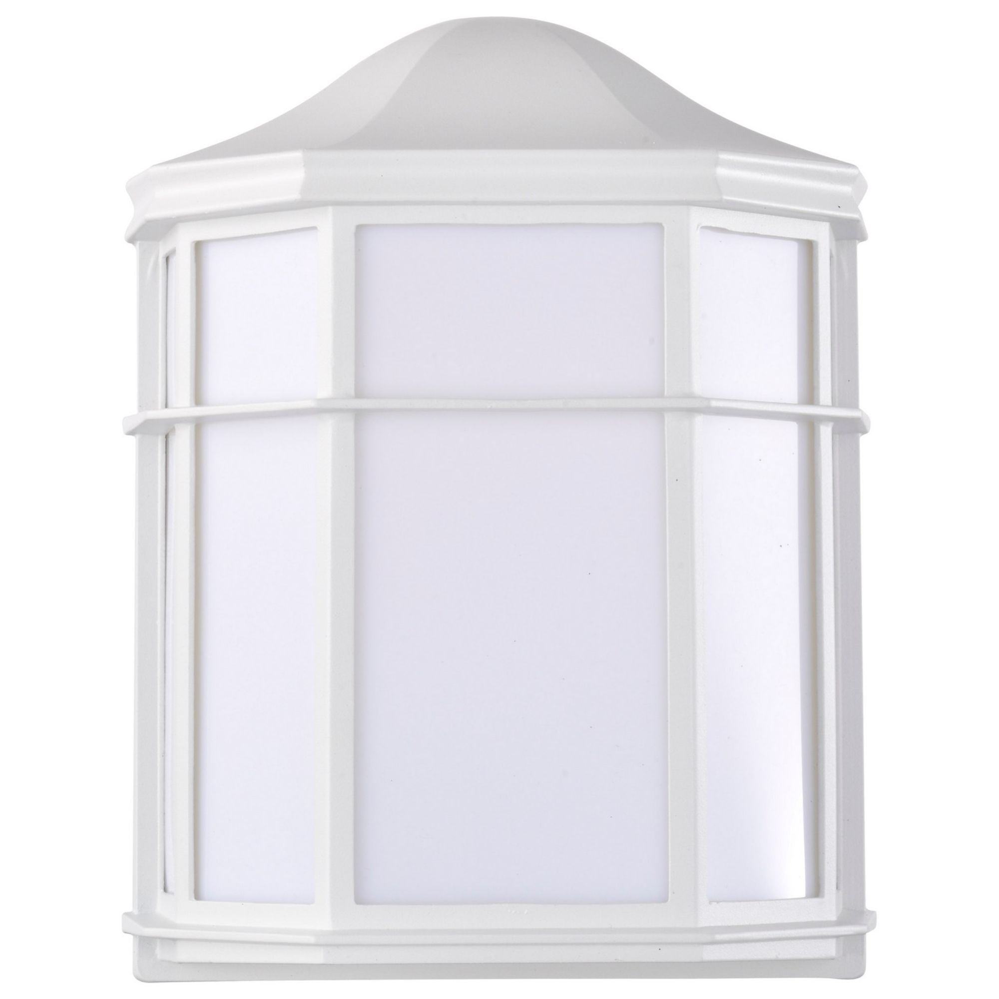 10" LED Cage Wall Lantern, White Linen Acrylic - Bees Lighting