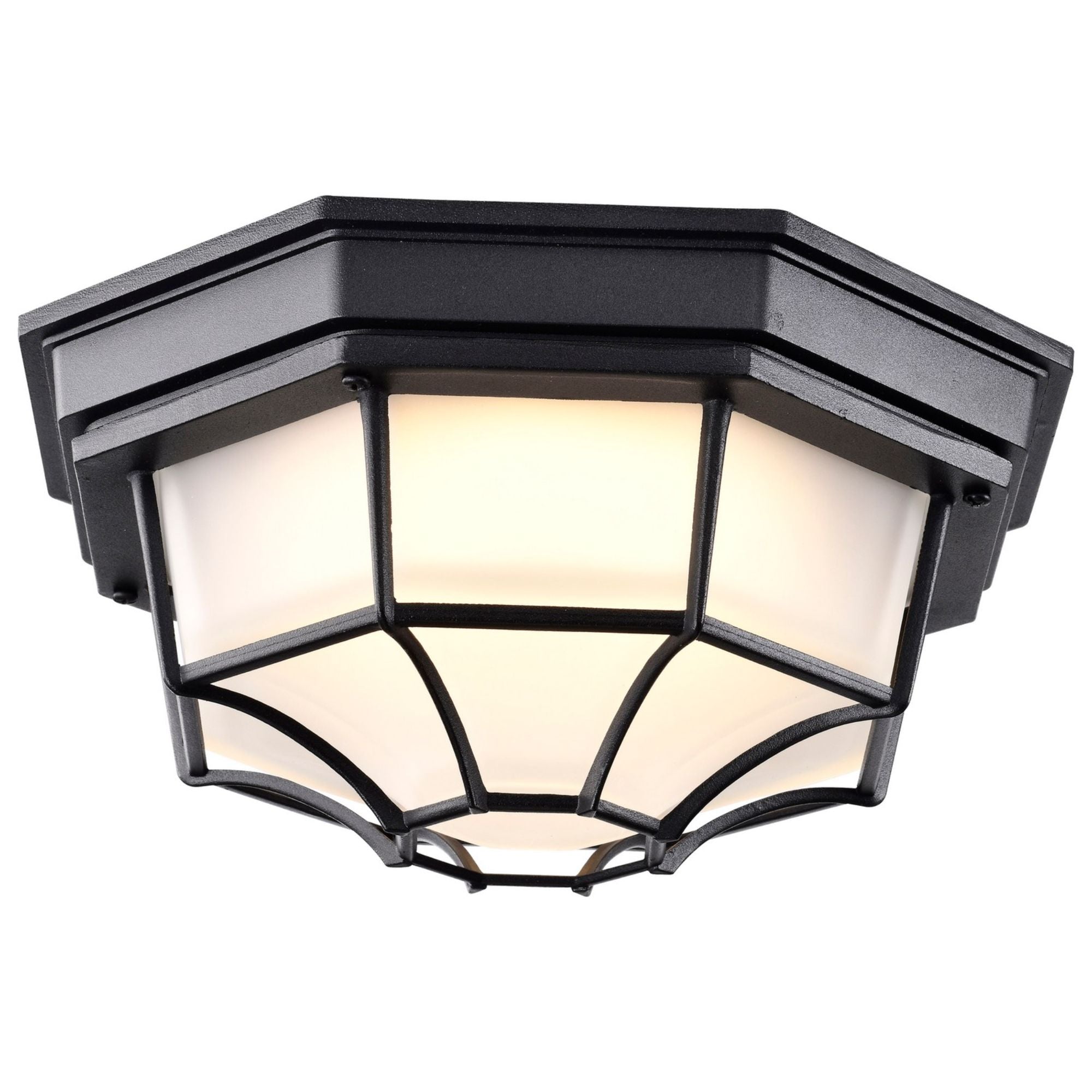 11" LED Ceiling Spider Cage Fixture, 1100 Lm, 3000K, Black - Bees Lighting