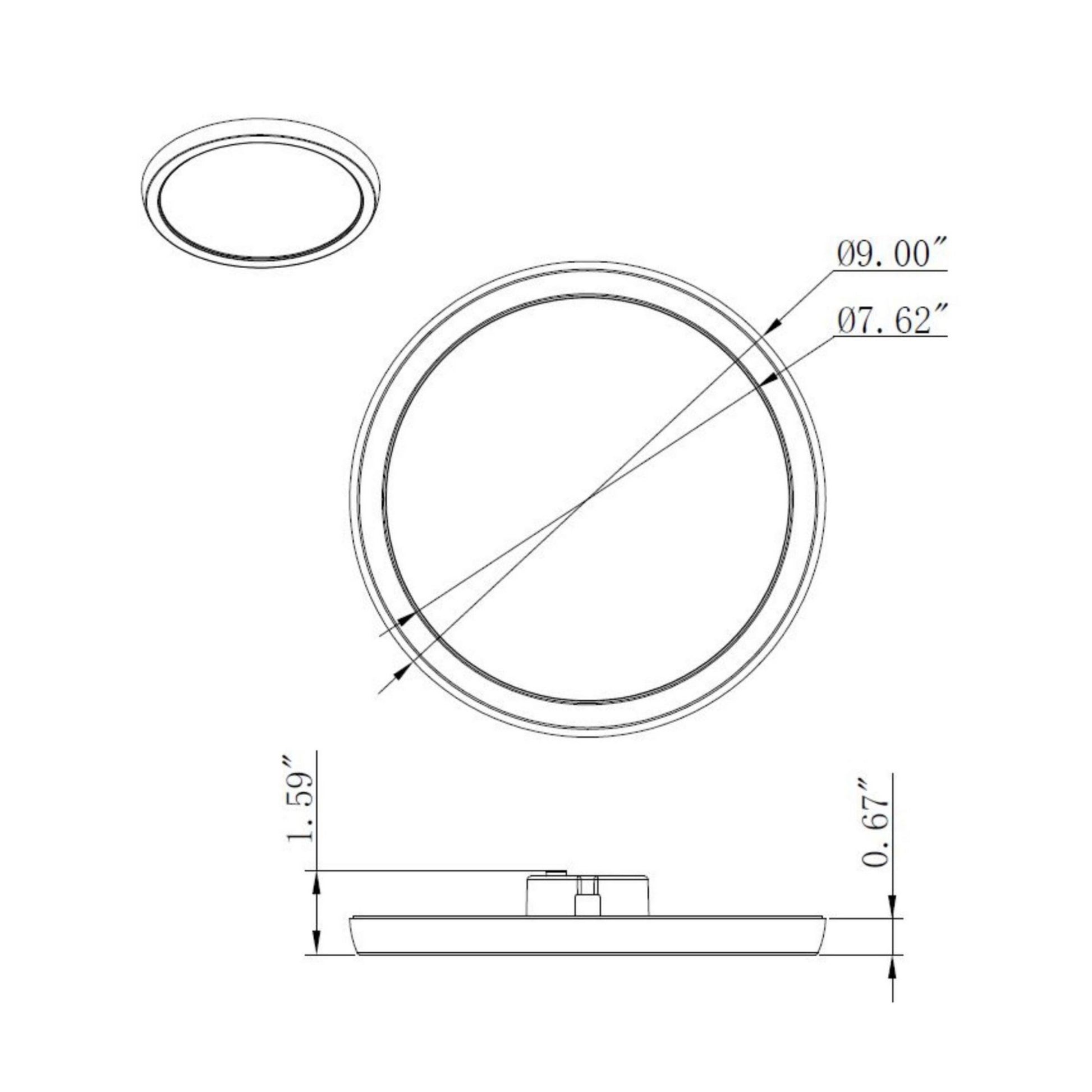 Blink 9" LED Round Disk Light, 13W, 5CCT, White Finish - Bees Lighting