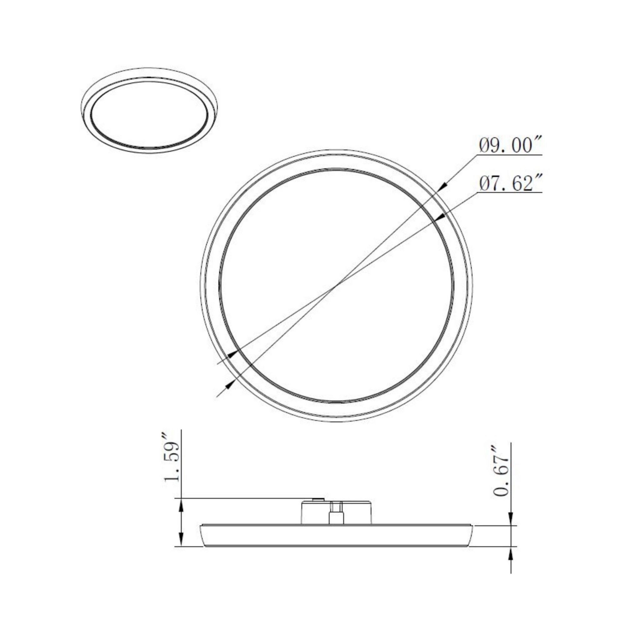 Blink 9" LED Round Disk Light, 13W, 5CCT, White Finish - Bees Lighting