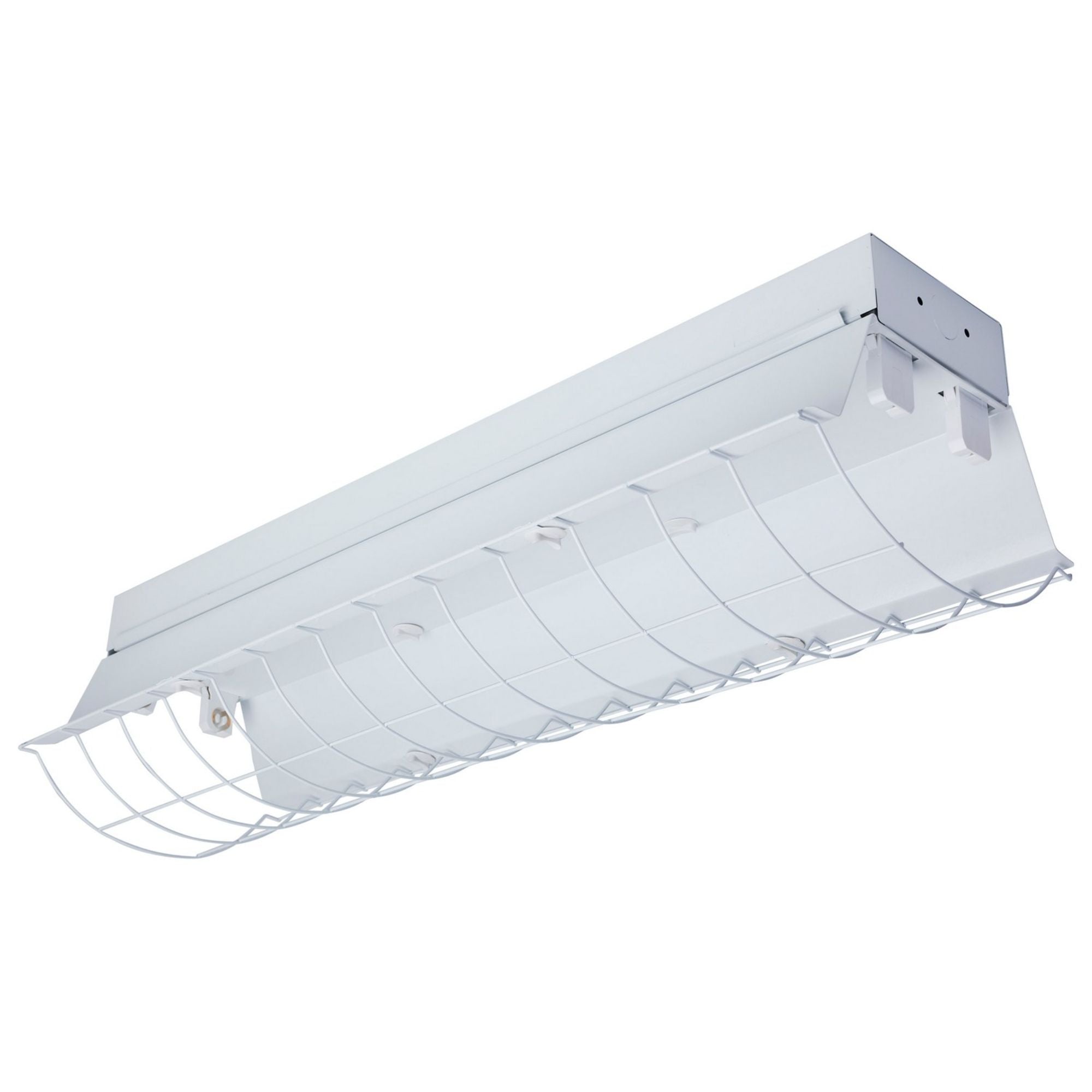 Satco|Nuvo 65-912 4-Foot Dual T8 Lamp Ready Fixture 120-347V Surface/Suspension Mount White Finish