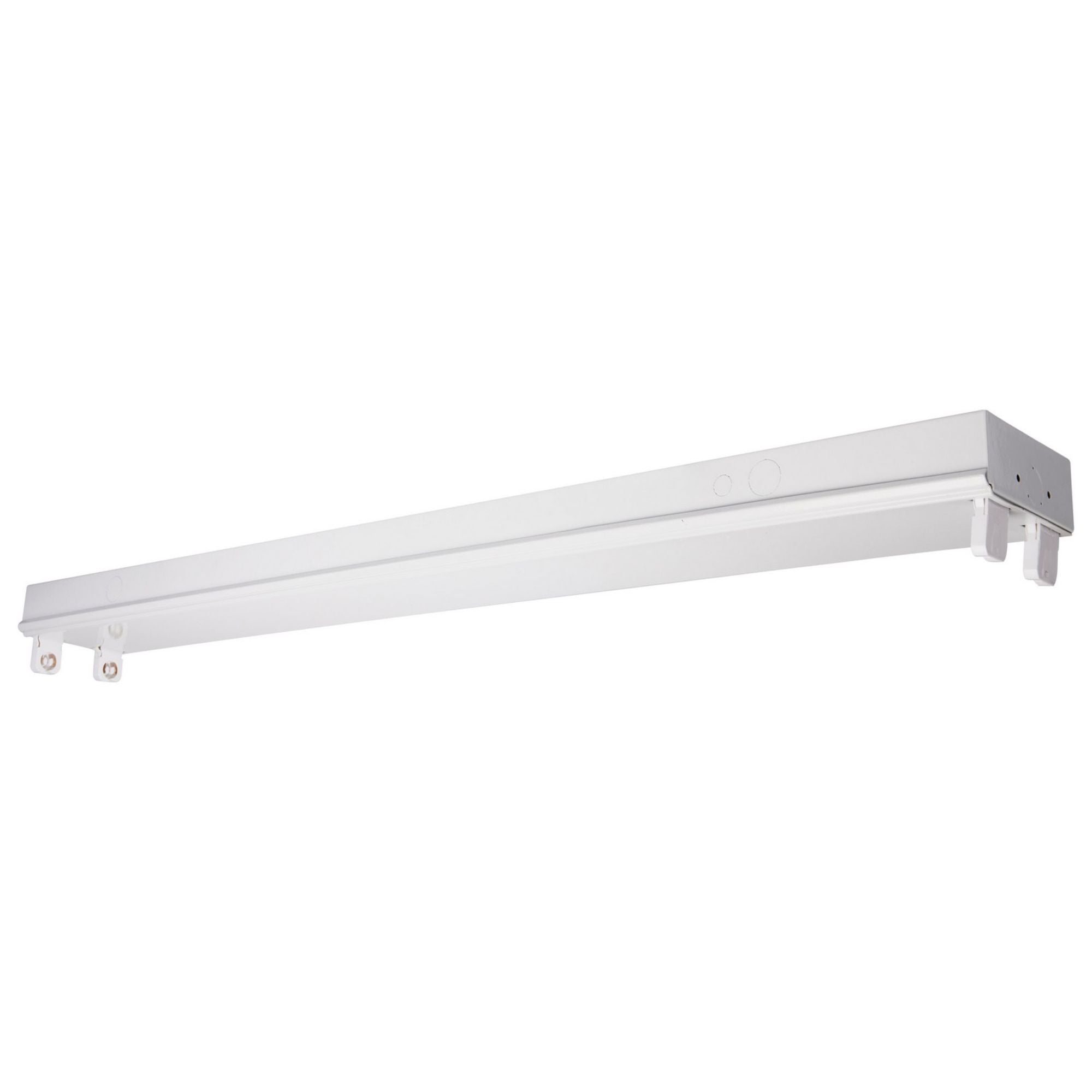 Satco|Nuvo Dual T8 Lamp Ready Strip Fixture, Type B Ballast Bypass, 2ft / 3ft / 4ft, G13 Bi-Pin, 120-347V, Surface/Suspension Mount, White