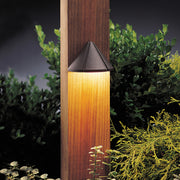 Textured bronze deck light with dark top and frosted cylindrical lens