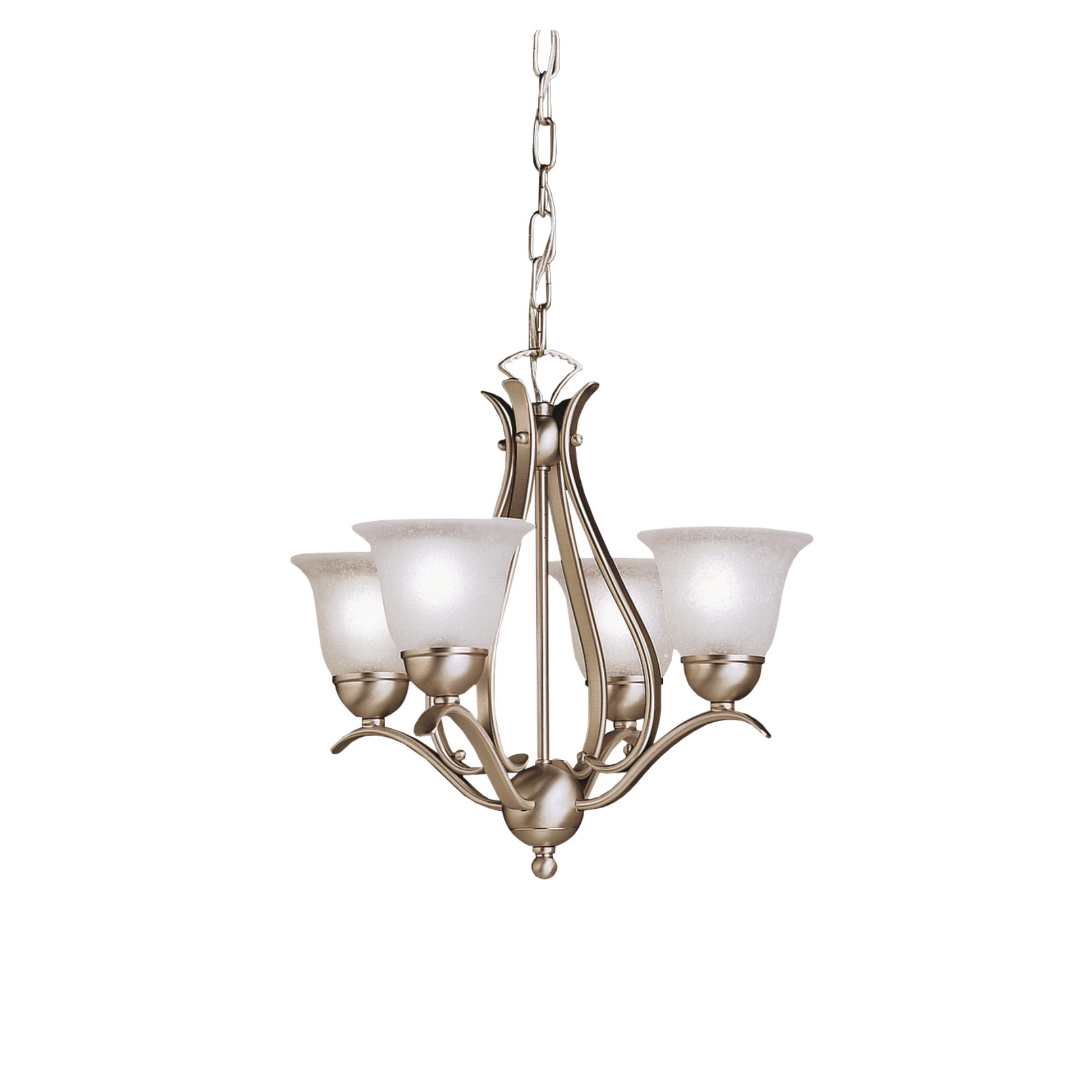 Dover 18" 4-Light Mini Chandelier, Brushed Nickel Finish - Bees Lighting